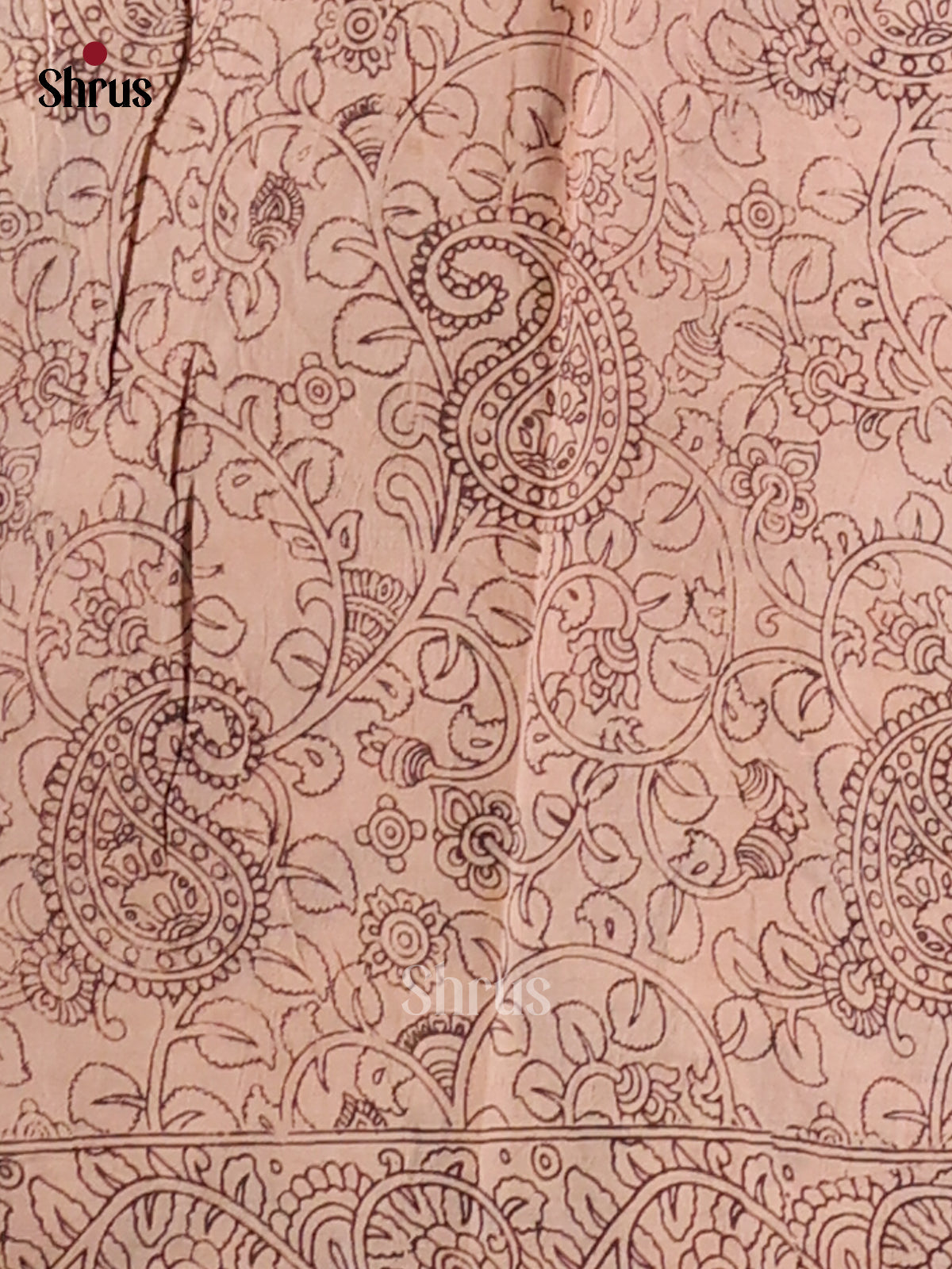 Blue & Cream - kalamkari-cotton Saree - Shop on Shrus.com