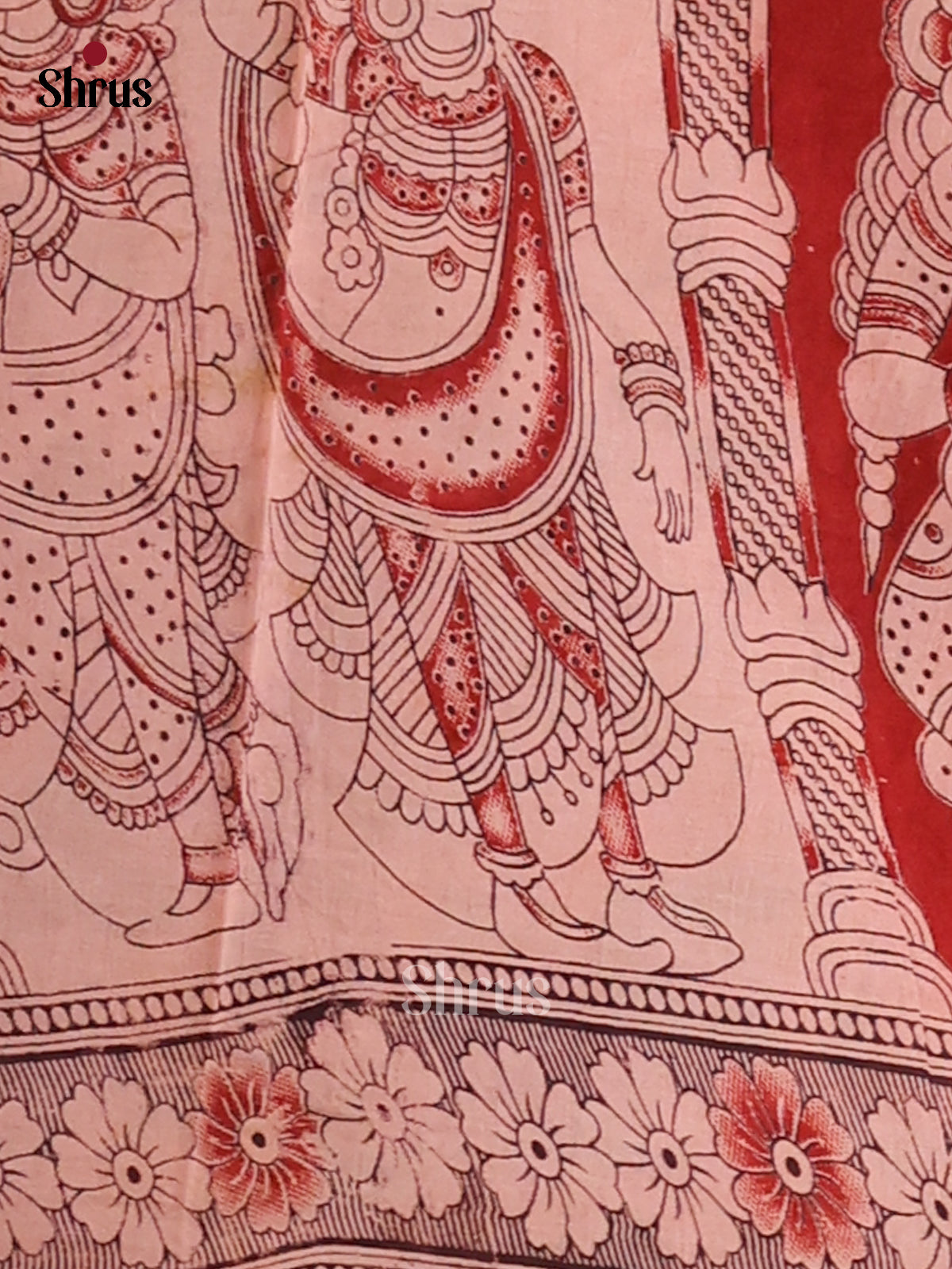 Pink & Yellow - kalamkari-cotton Saree - Shop on Shrus.com