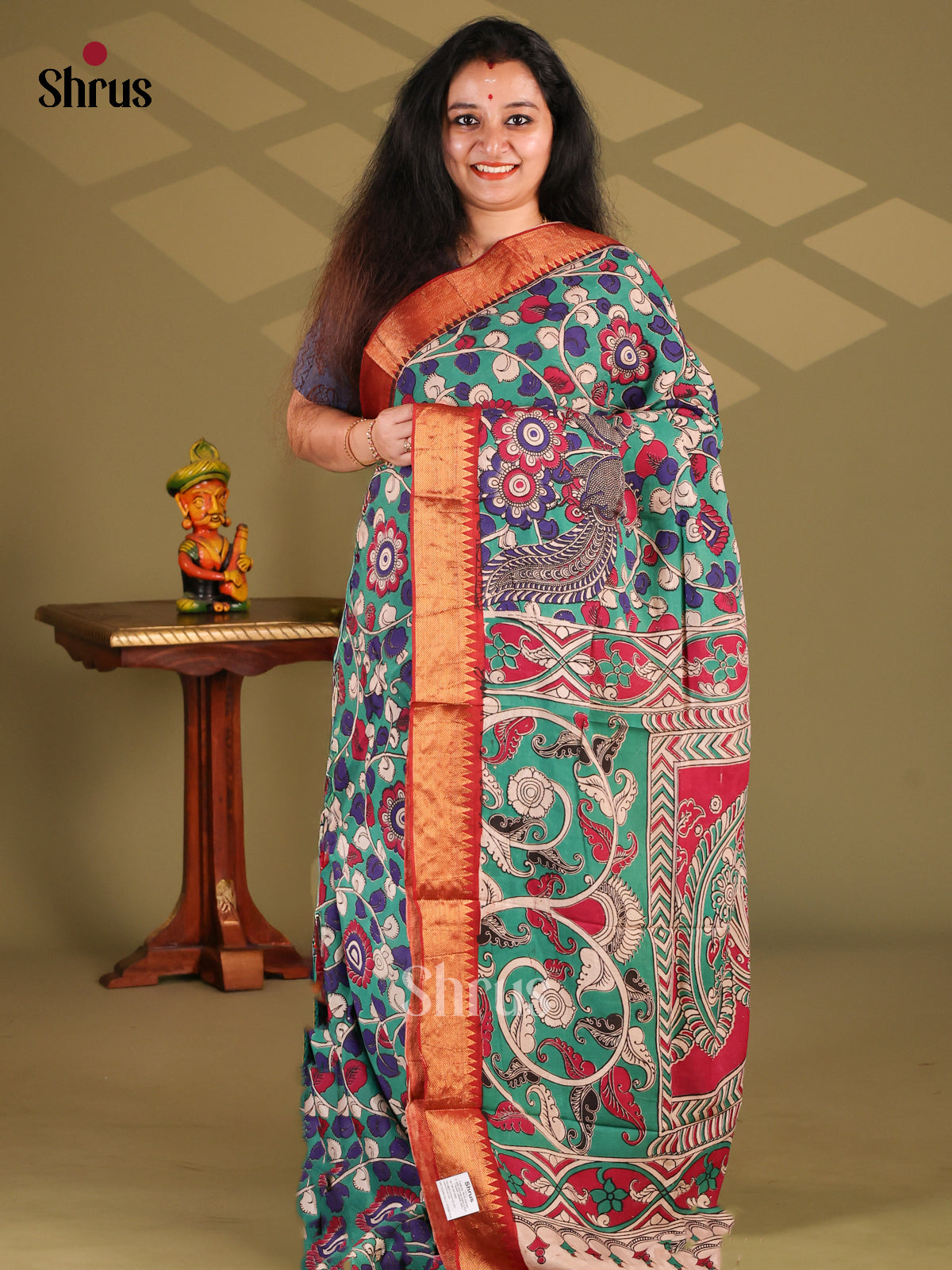 DES28154- chennur-kalamkari Saree - Shop on Shrus.com