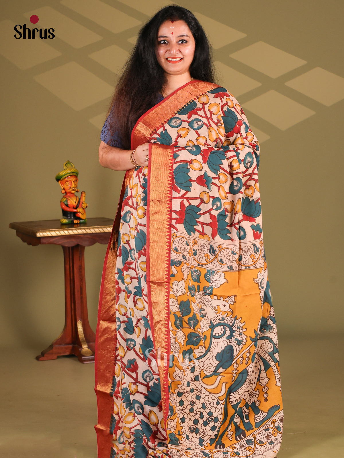 DES28156 - chennur-kalamkari Saree - Shop on Shrus.com