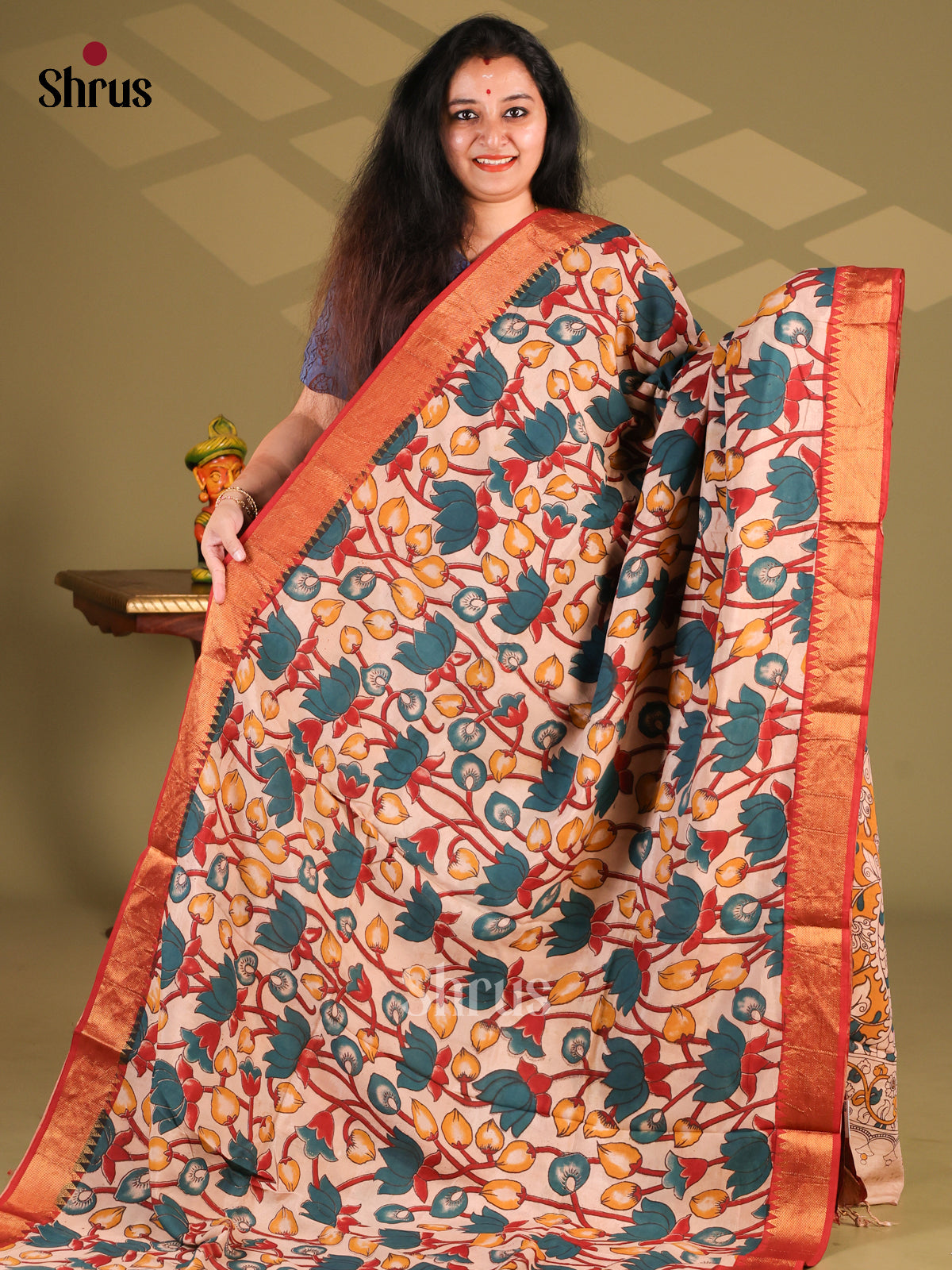 DES28156 - chennur-kalamkari Saree - Shop on Shrus.com
