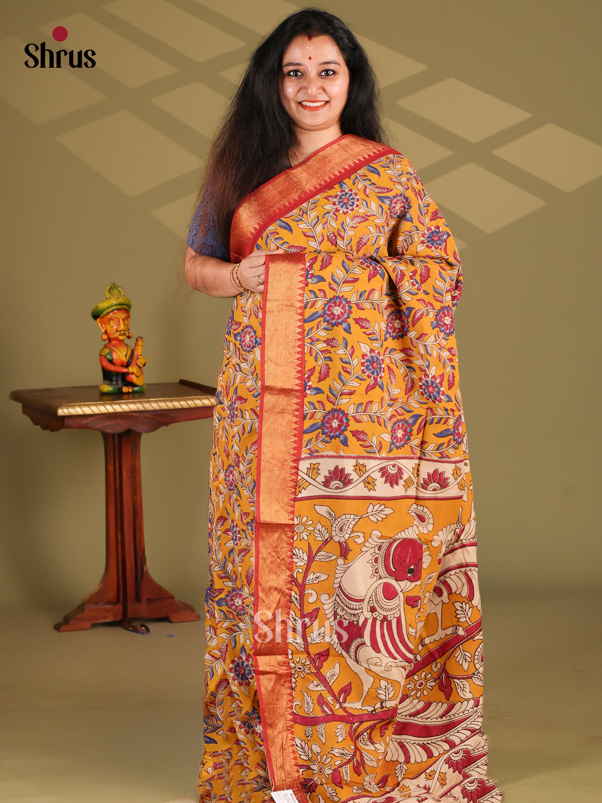DES28159- chennur-kalamkari Saree - Shop on Shrus.com