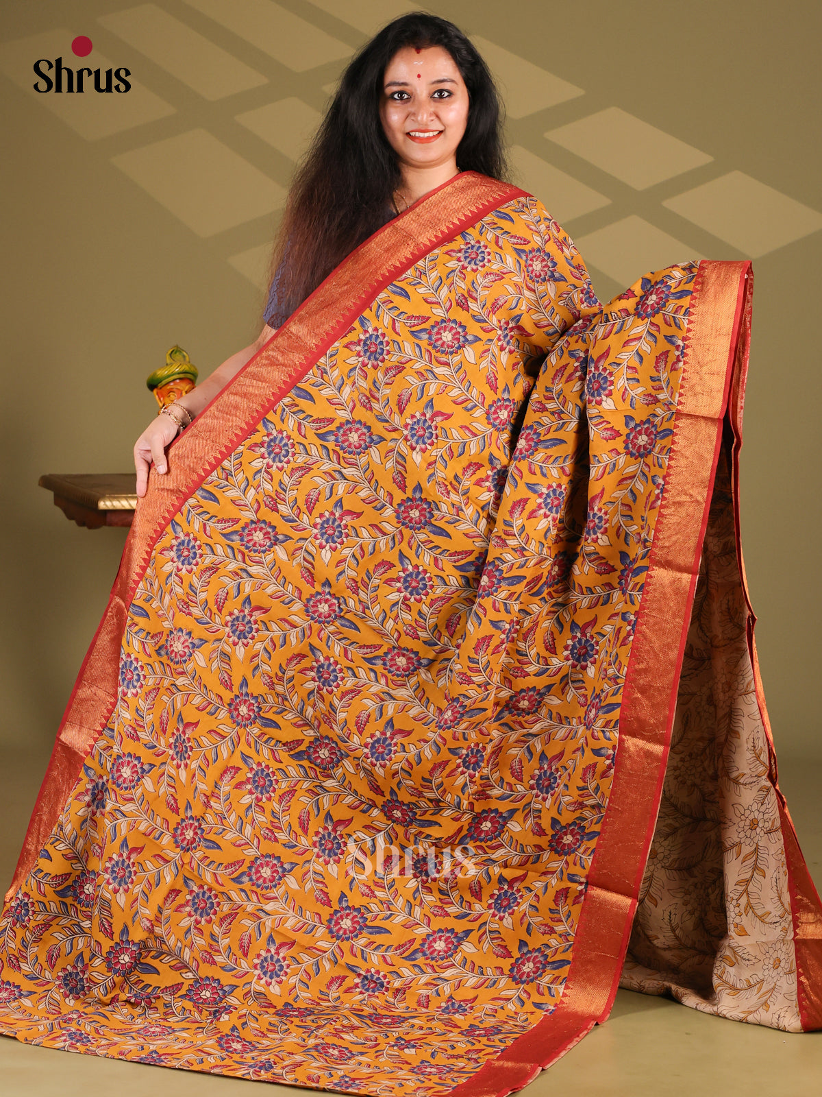 DES28159- chennur-kalamkari Saree - Shop on Shrus.com