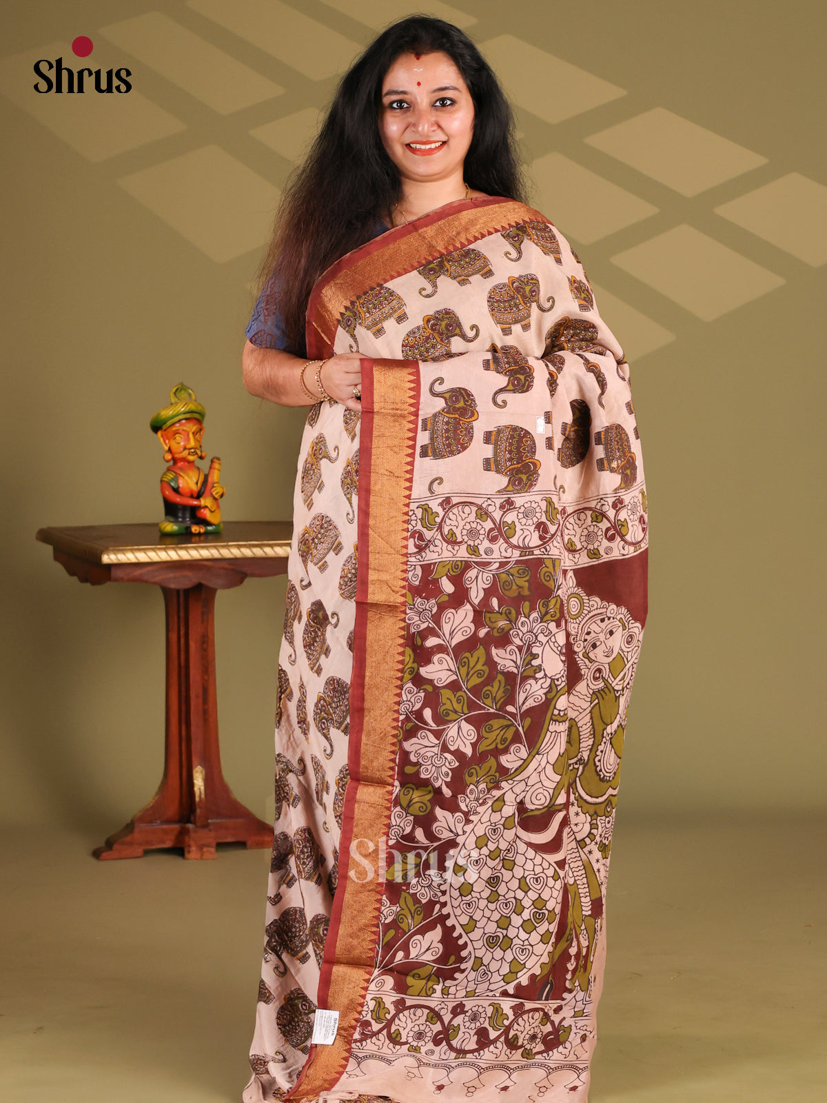 DES28164- chennur-kalamkari Saree - Shop on Shrus.com