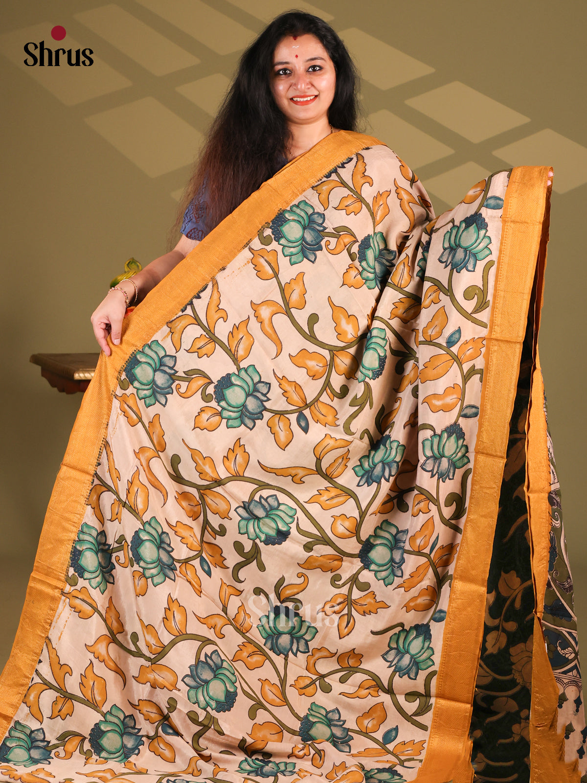 DES28166 - chennur-kalamkari Saree - Shop on Shrus.com