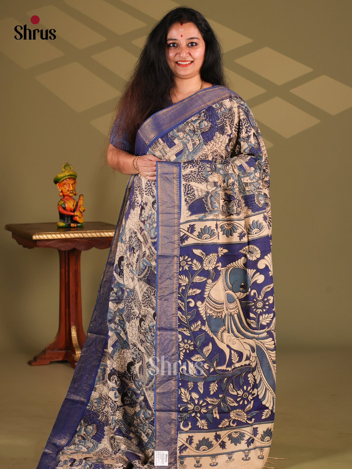 DES28174- chennur-kalamkari Saree - Shop on Shrus.com