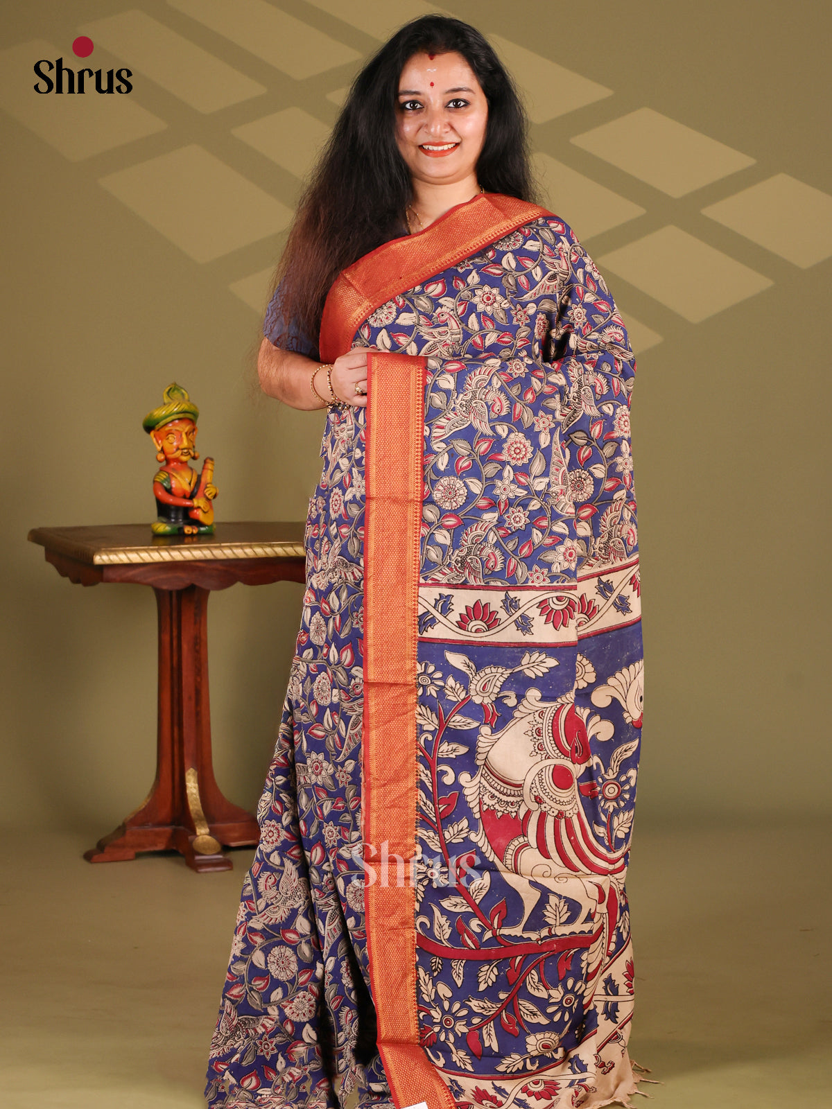DES28182- chennur-kalamkari Saree - Shop on Shrus.com