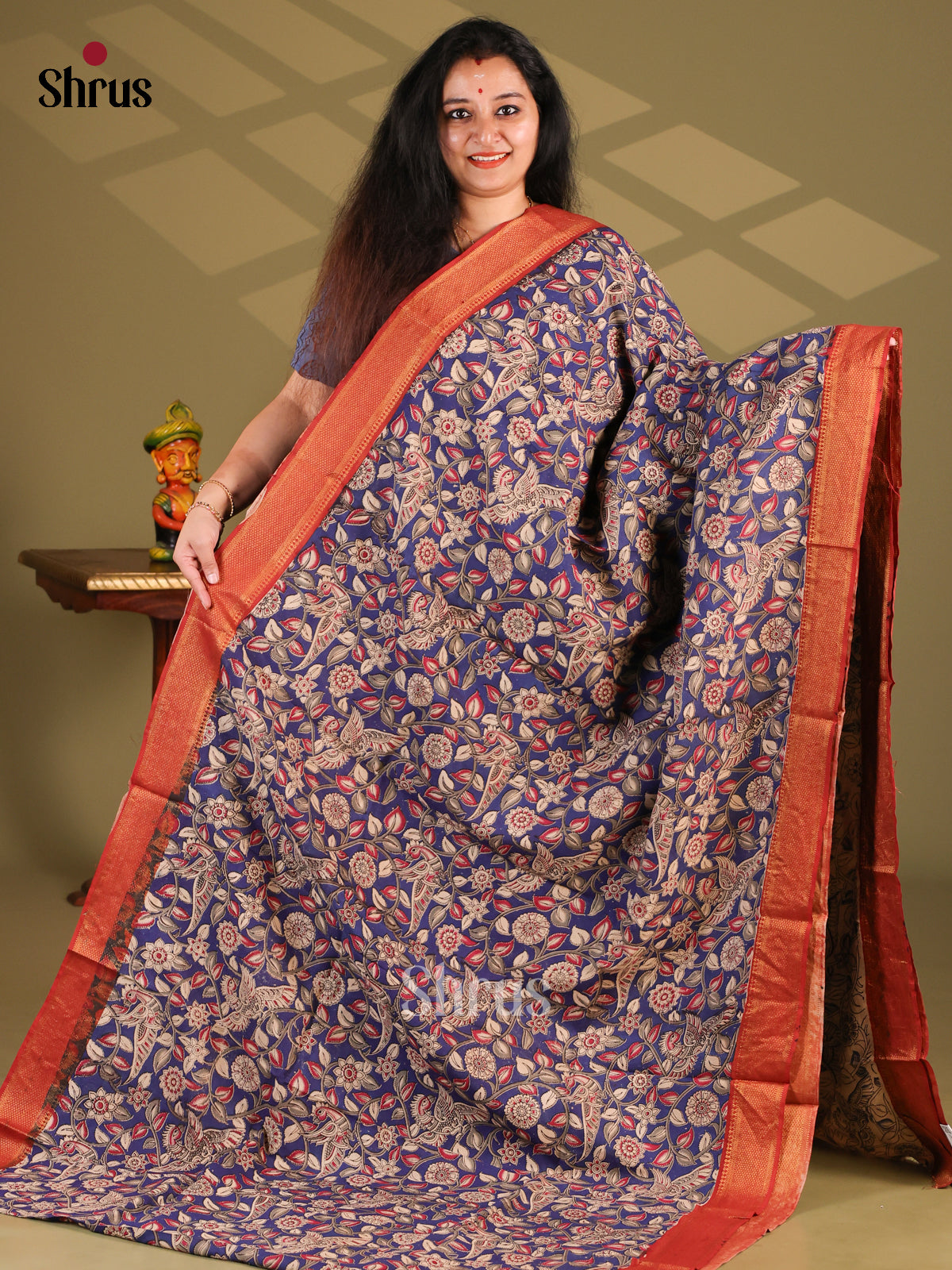 DES28182- chennur-kalamkari Saree - Shop on Shrus.com