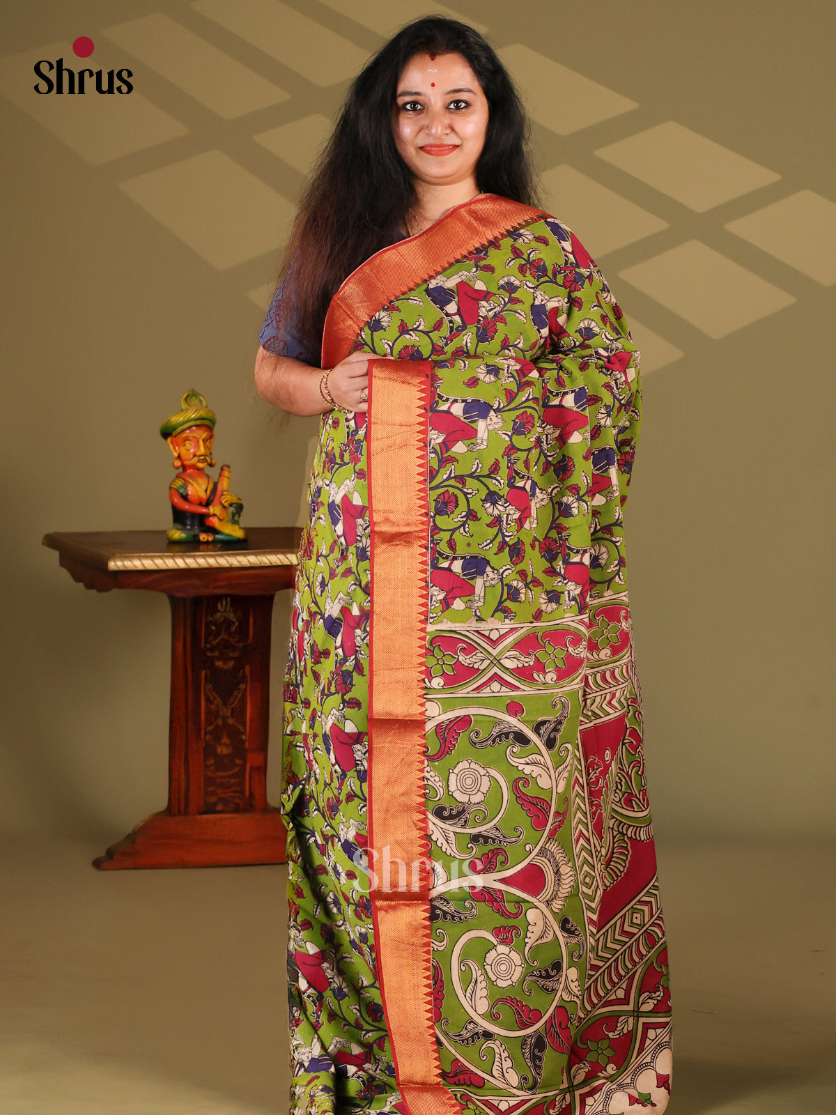 DES28186- chennur-kalamkari Saree - Shop on Shrus.com