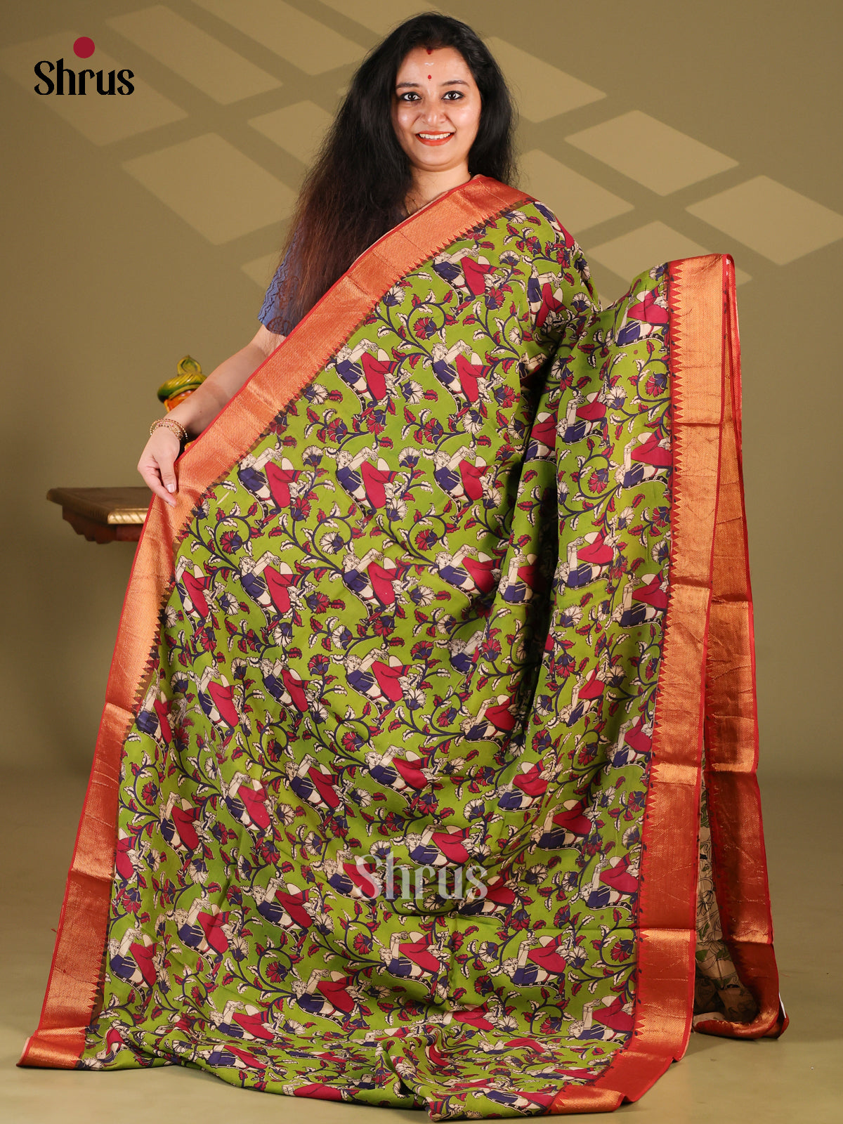 DES28186- chennur-kalamkari Saree - Shop on Shrus.com