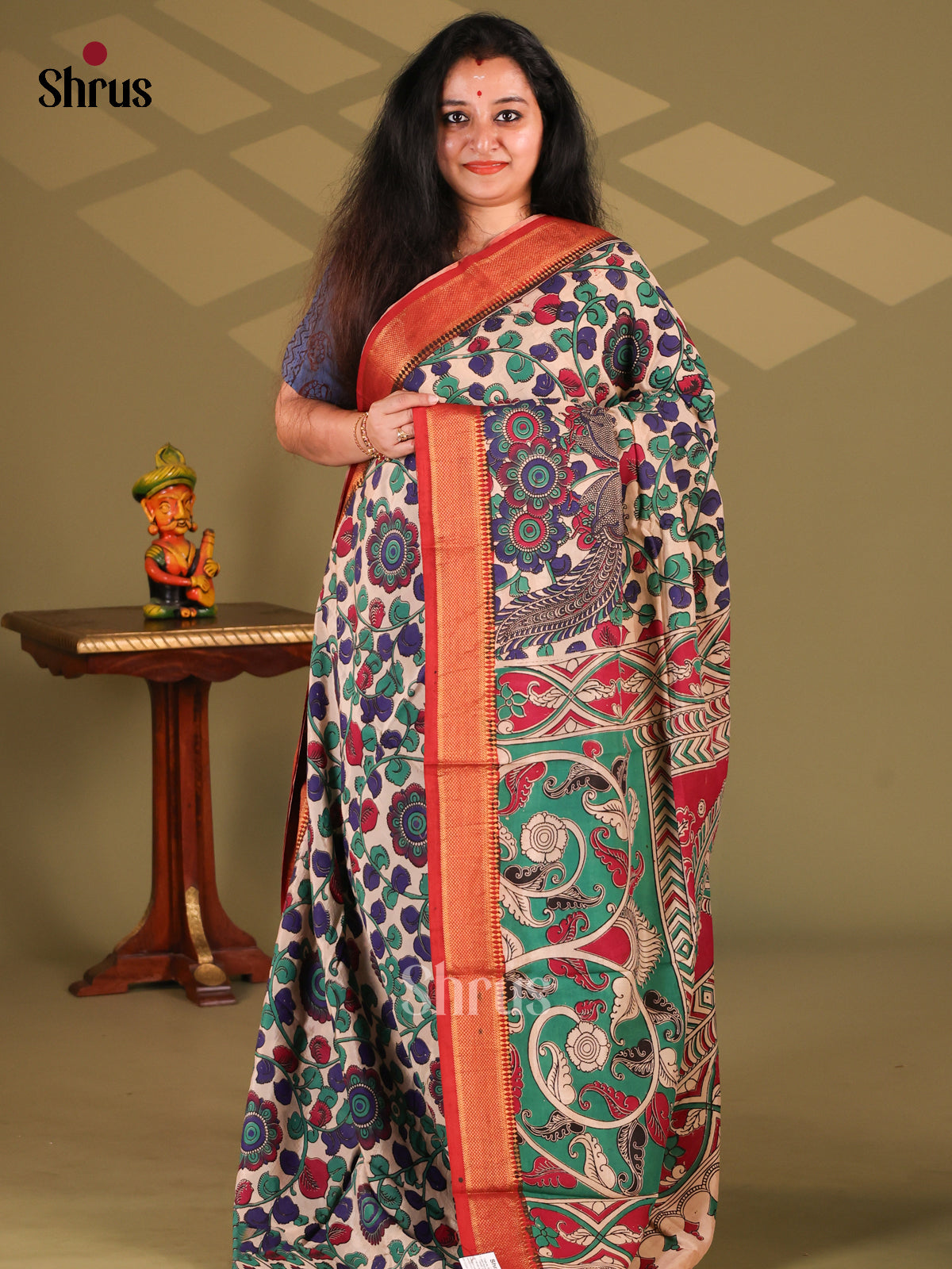 DES28190 - chennur-kalamkari Saree - Shop on Shrus.com