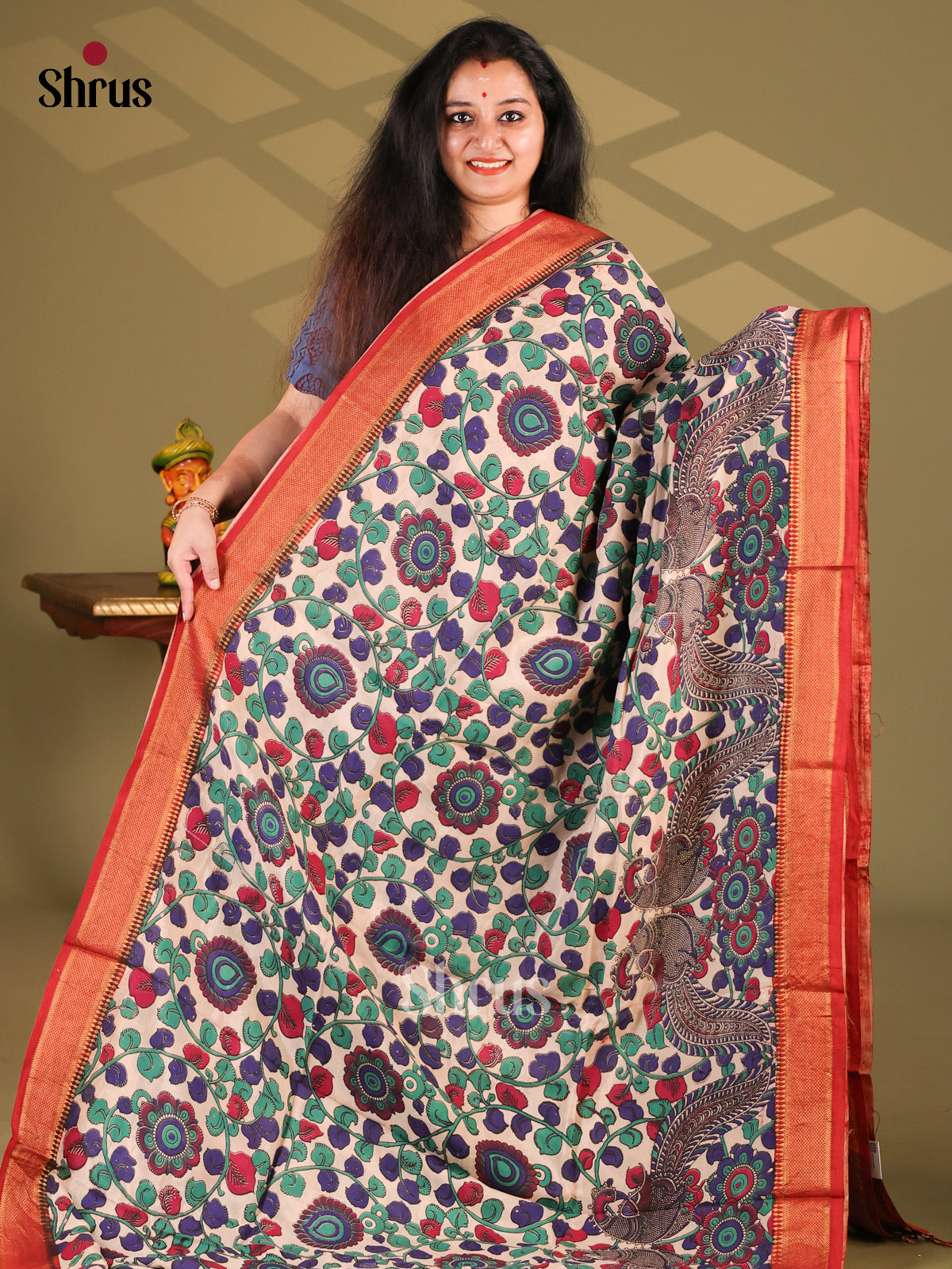 DES28190 - chennur-kalamkari Saree - Shop on Shrus.com