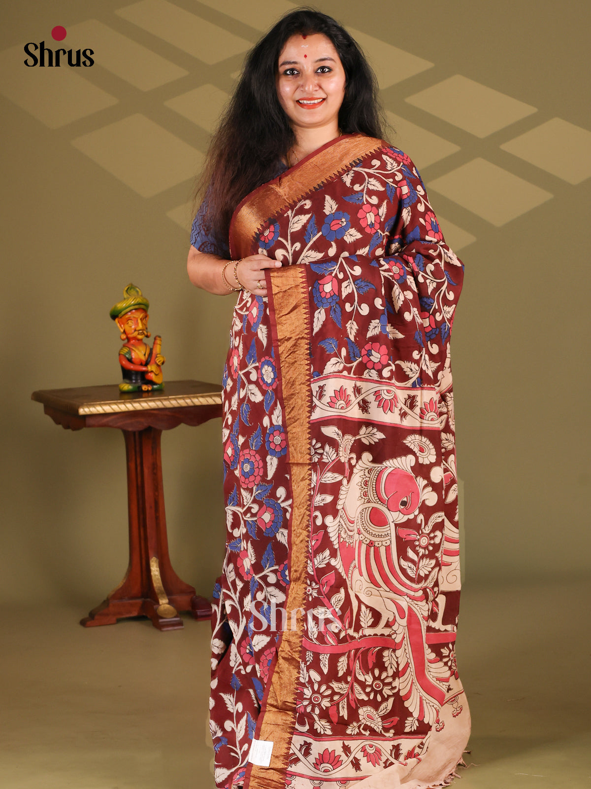 DES28194- chennur-kalamkari Saree - Shop on Shrus.com