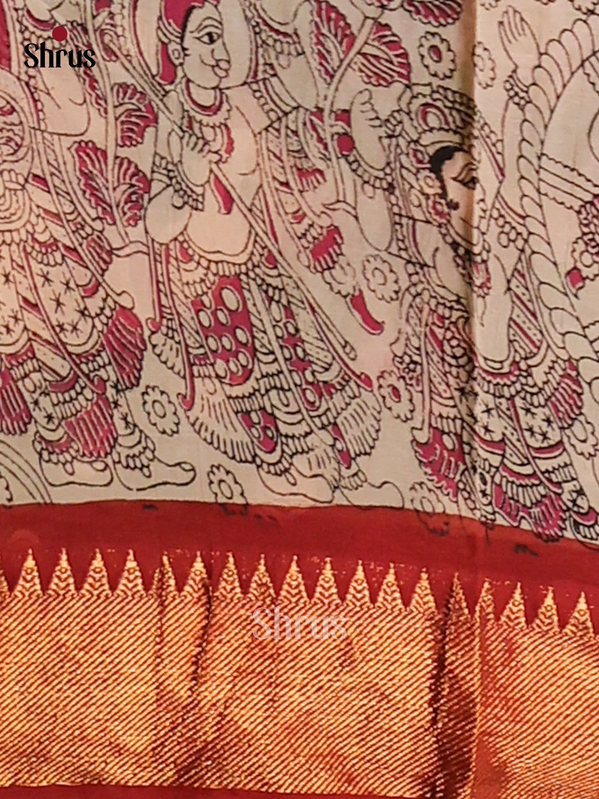 DES28196- chennur-kalamkari Saree - Shop on Shrus.com