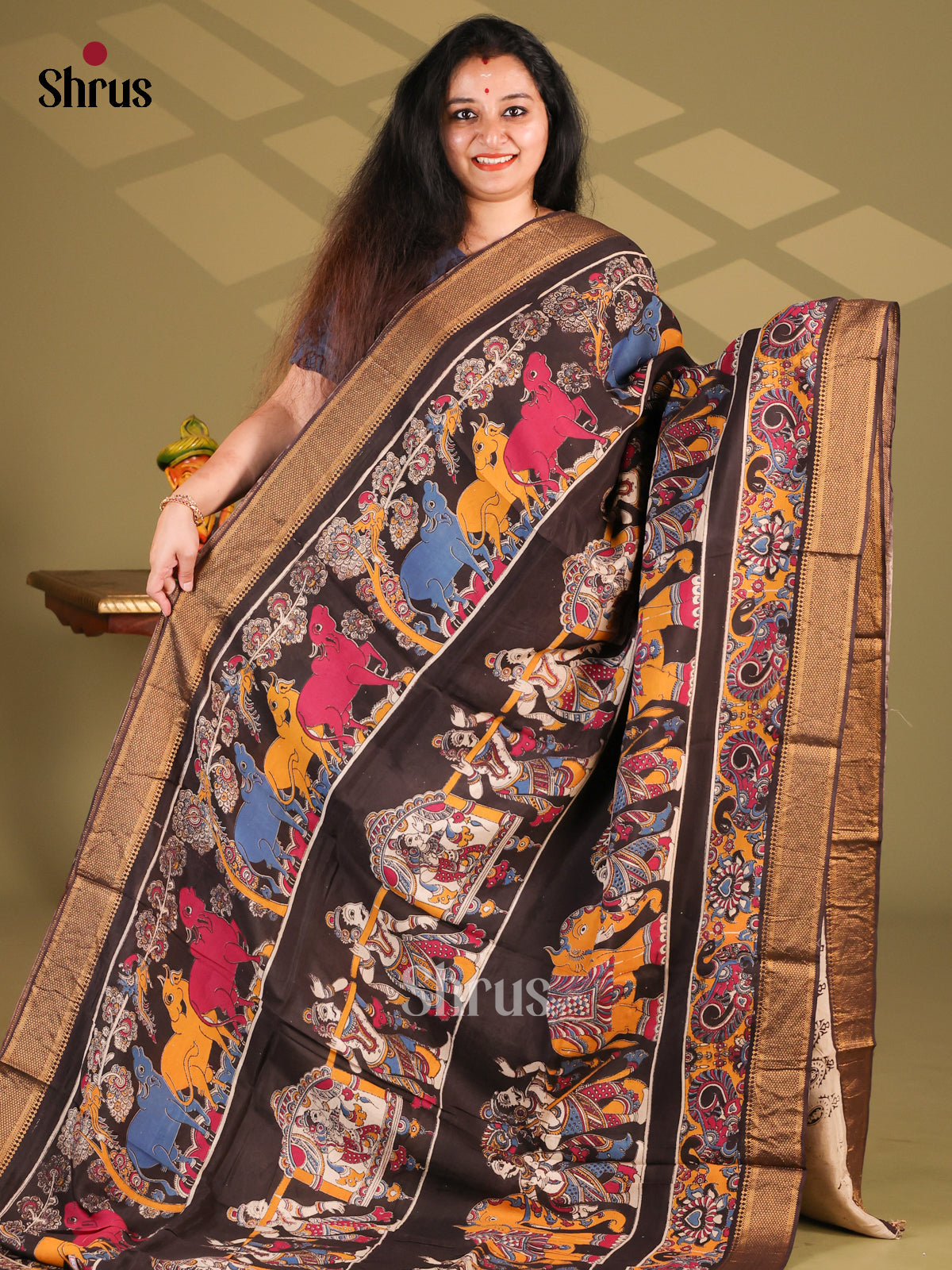 DES28202 - chennur-kalamkari Saree - Shop on Shrus.com