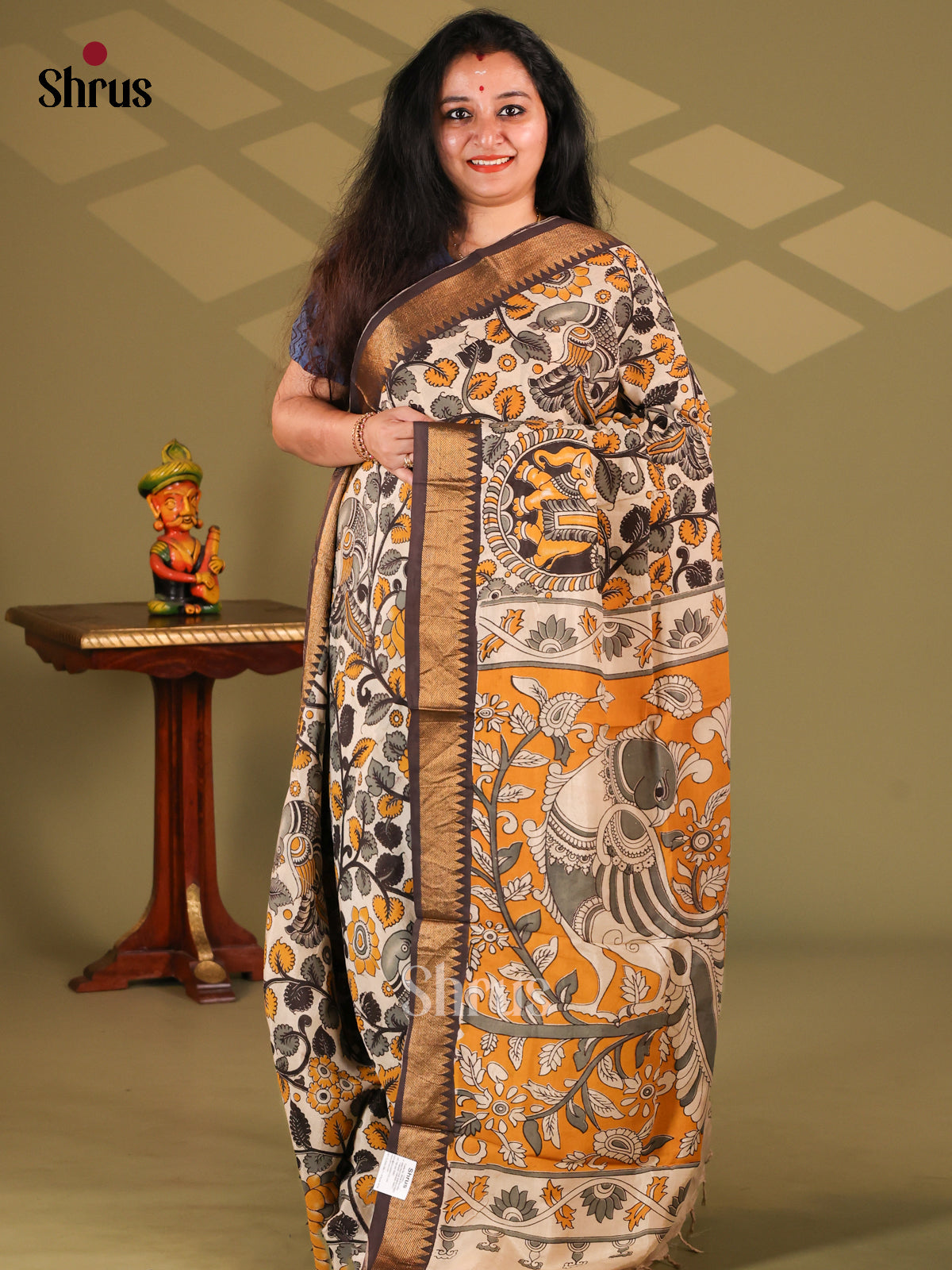 DES28204- chennur-kalamkari Saree - Shop on Shrus.com