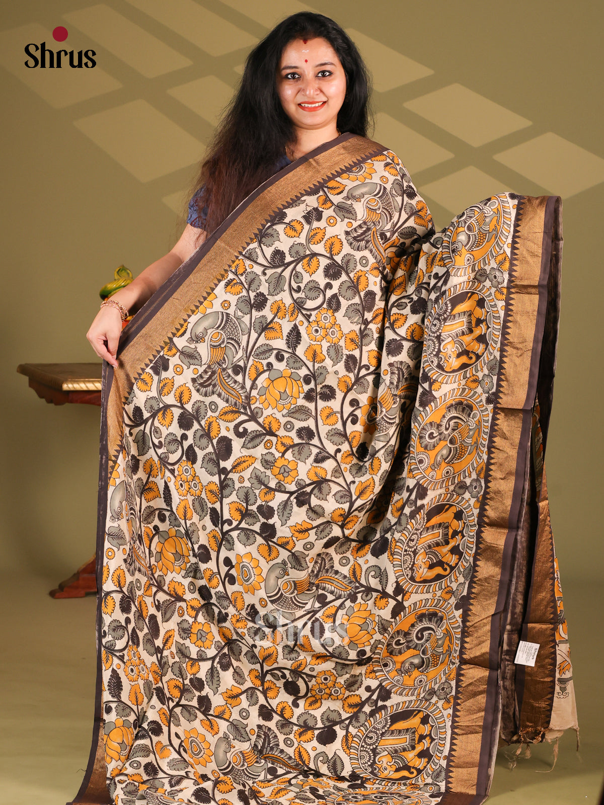 DES28204- chennur-kalamkari Saree - Shop on Shrus.com