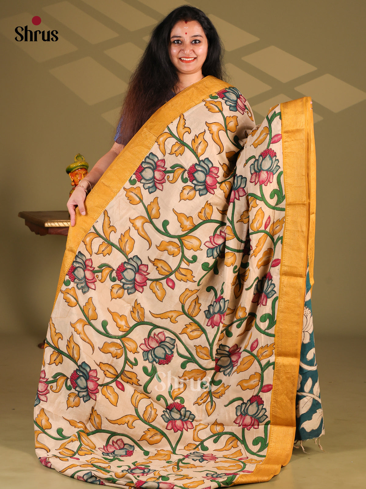 DES28211- chennur-kalamkari Saree - Shop on Shrus.com