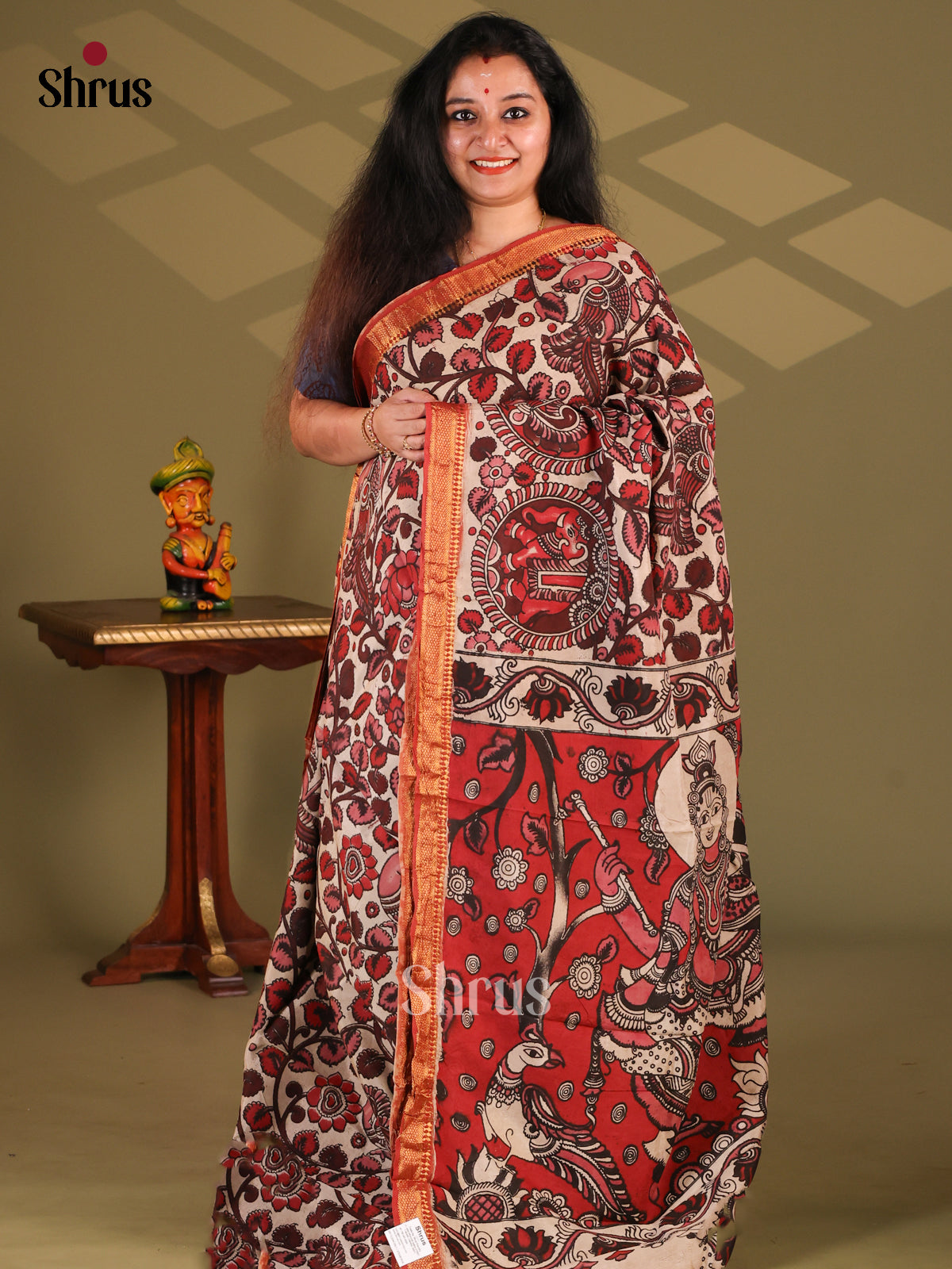 DES28215- chennur-kalamkari Saree - Shop on Shrus.com
