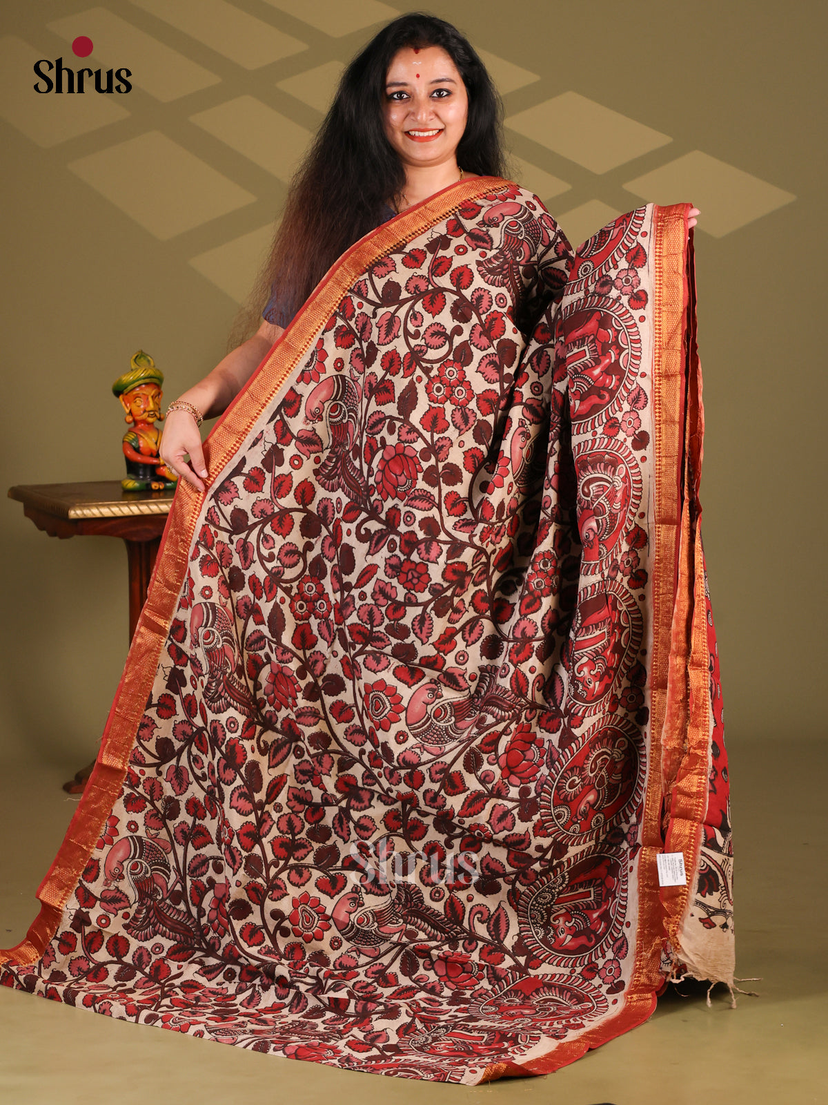 DES28215- chennur-kalamkari Saree - Shop on Shrus.com