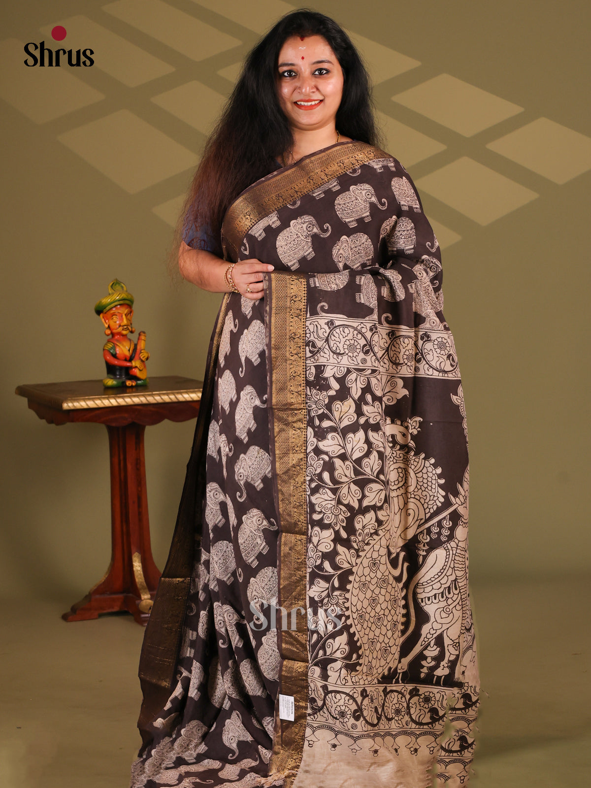DES28216- chennur-kalamkari Saree - Shop on Shrus.com
