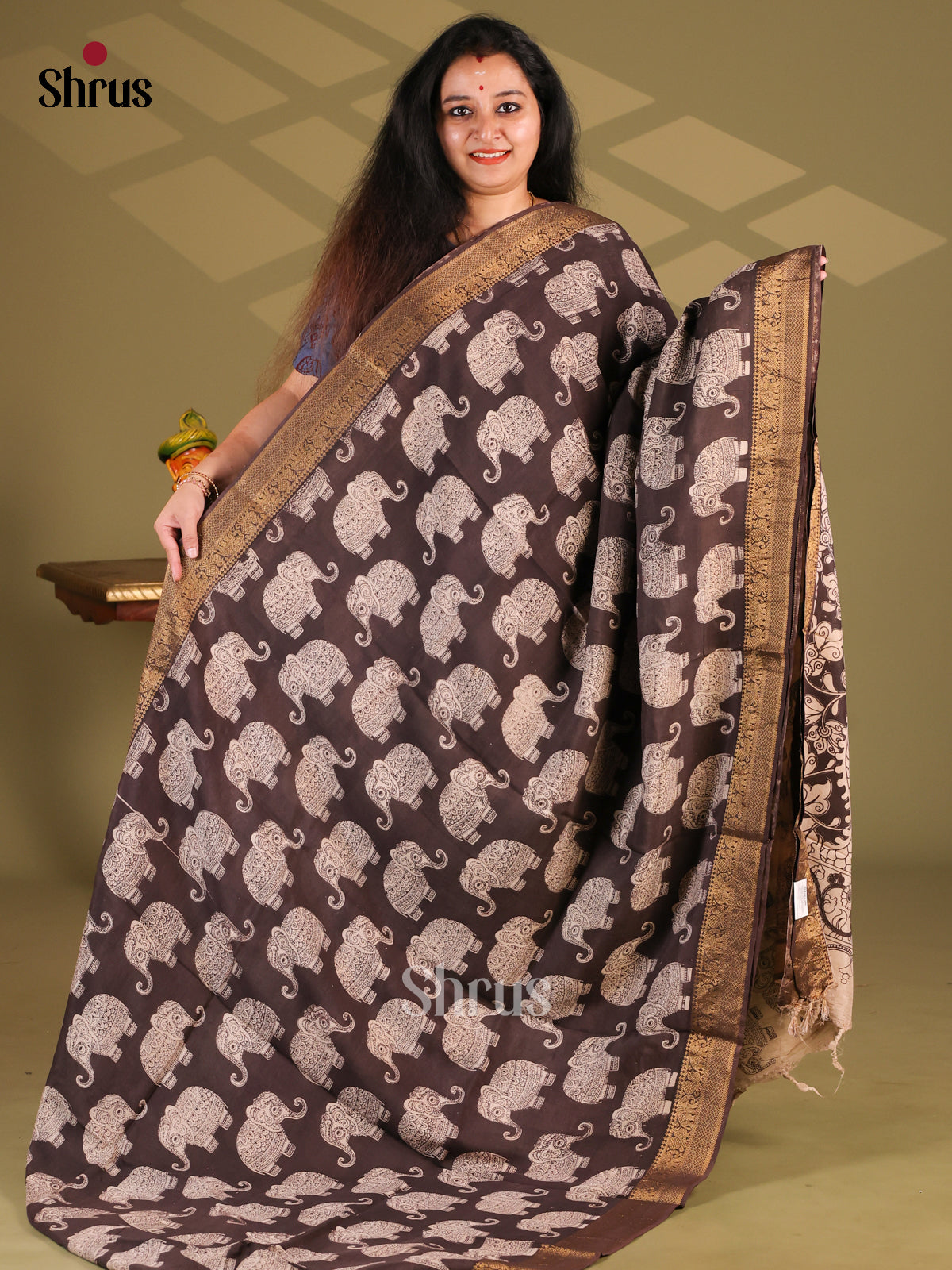 DES28216- chennur-kalamkari Saree - Shop on Shrus.com