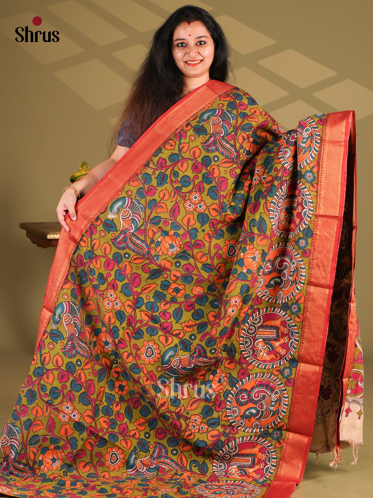 DES28218 - chennur-kalamkari Saree - Shop on Shrus.com