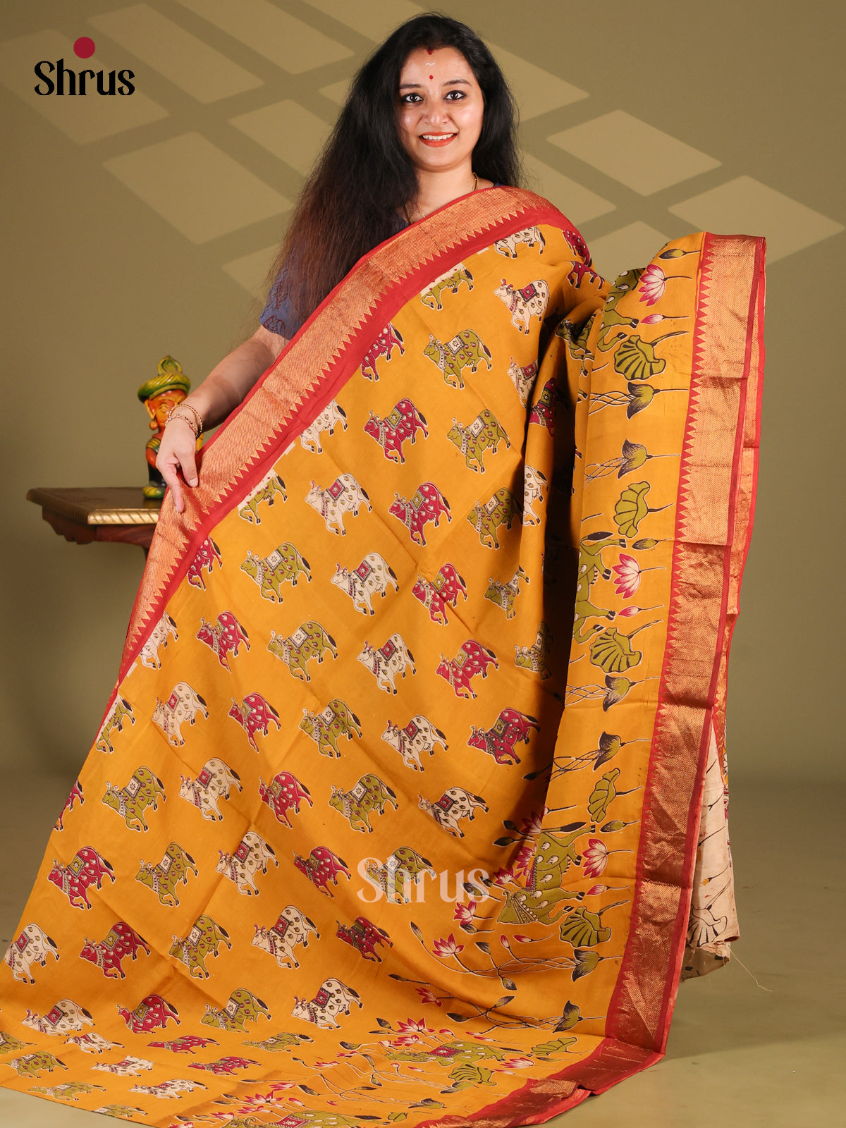 DES28219- chennur-kalamkari Saree - Shop on Shrus.com