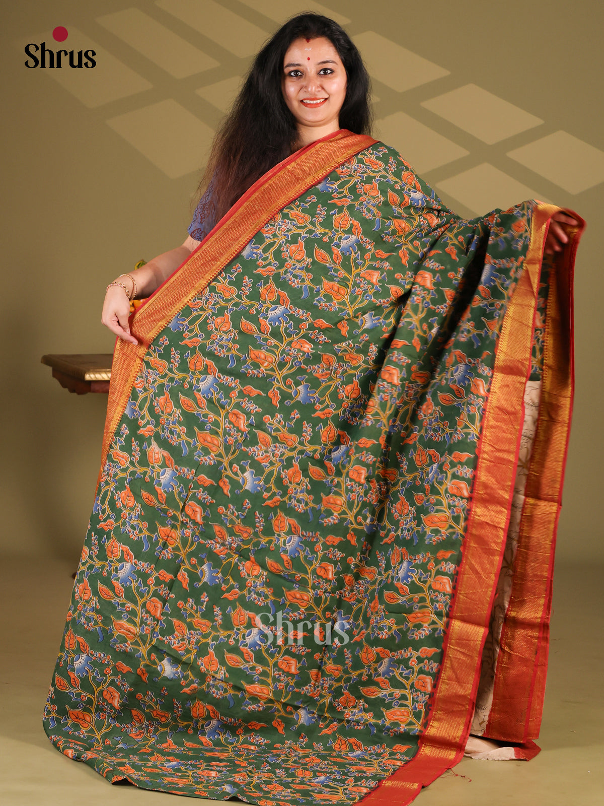 DES28221- chennur-kalamkari Saree - Shop on Shrus.com