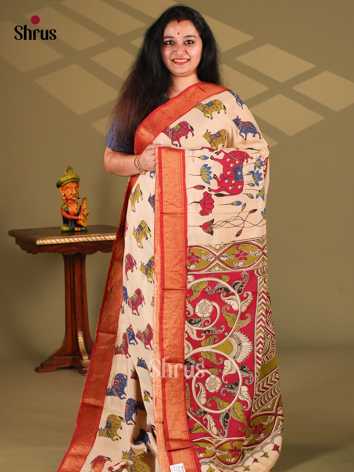DES28223 - chennur-kalamkari Saree - Shop on Shrus.com