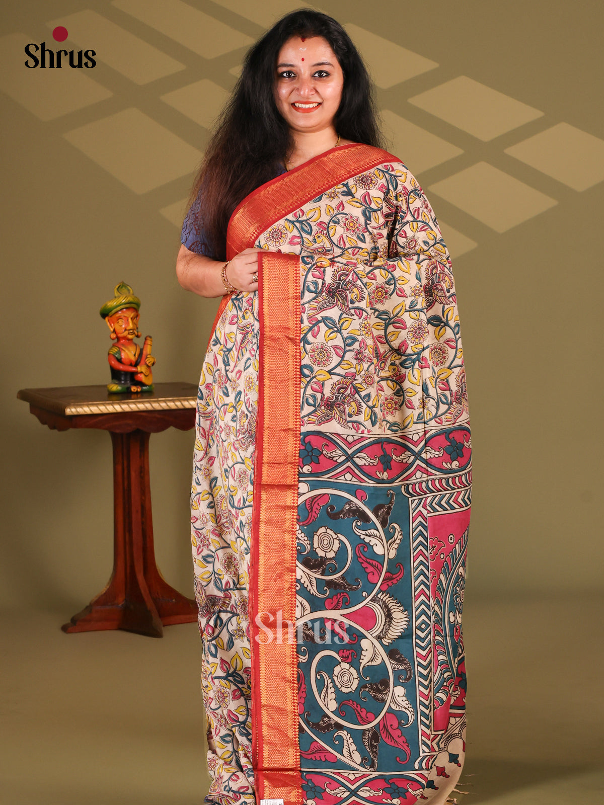 DES28224 - chennur-kalamkari Saree - Shop on Shrus.com
