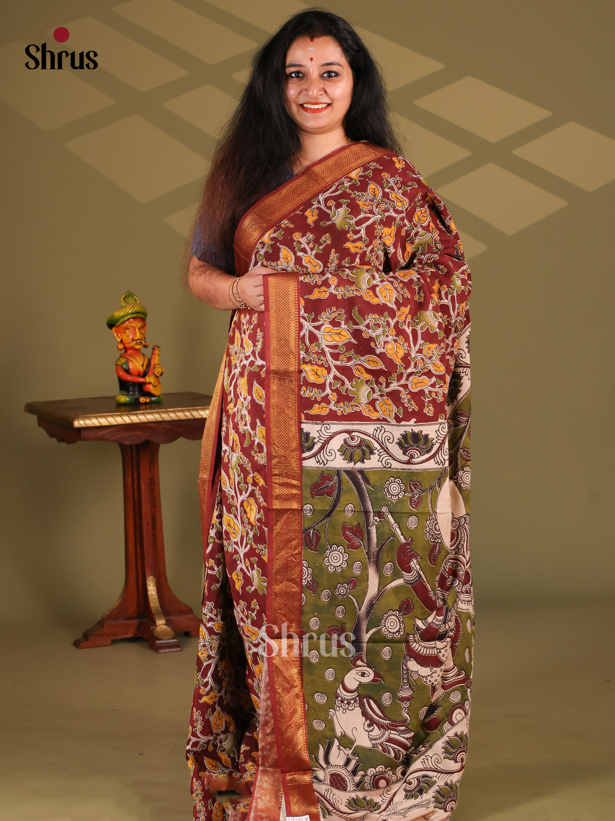 DES28230- chennur-kalamkari Saree - Shop on Shrus.com