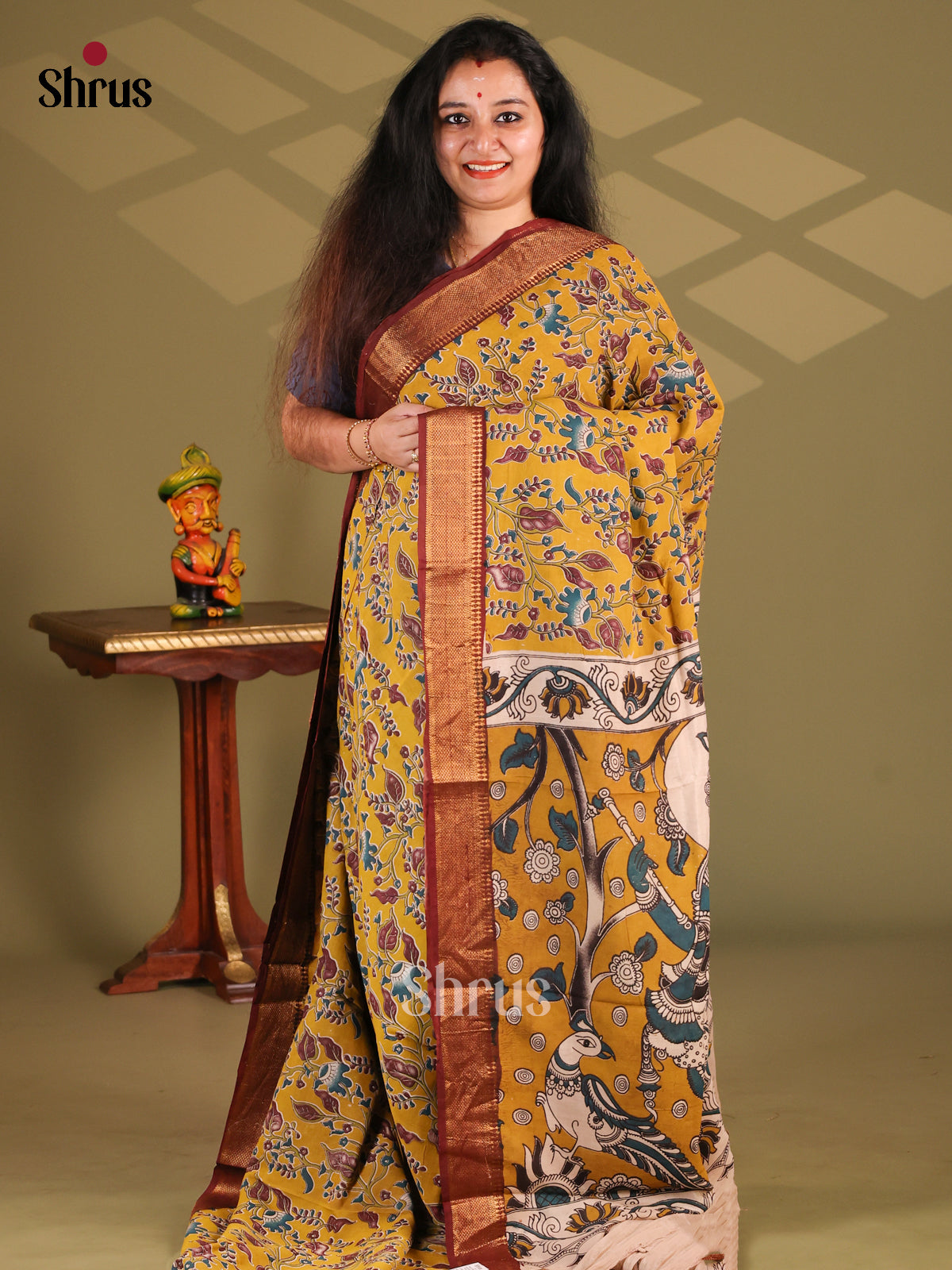 DES28238- chennur-kalamkari Saree - Shop on Shrus.com
