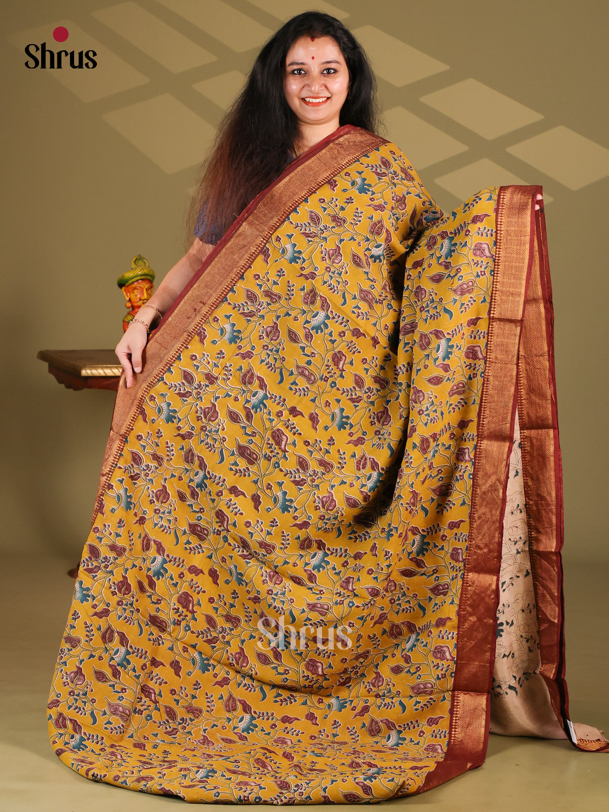 DES28238- chennur-kalamkari Saree - Shop on Shrus.com