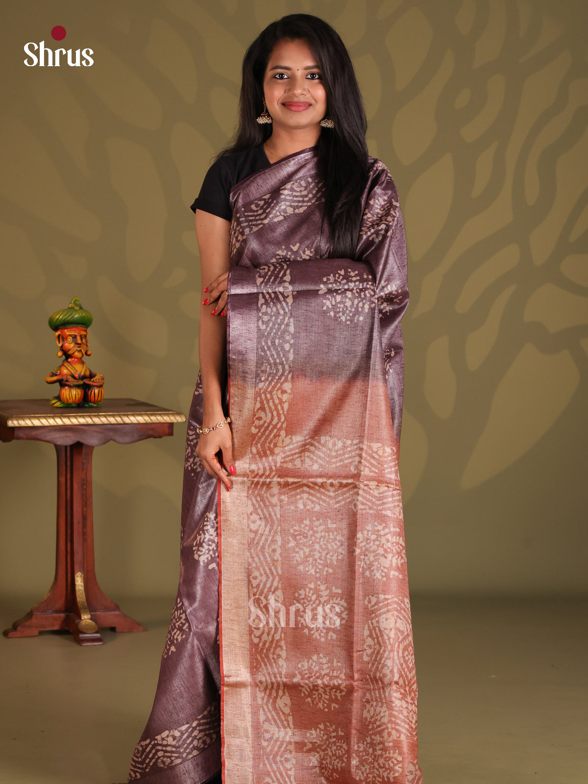 Dark Brown & Brown - Bhatik Saree - Shop on Shrus.com