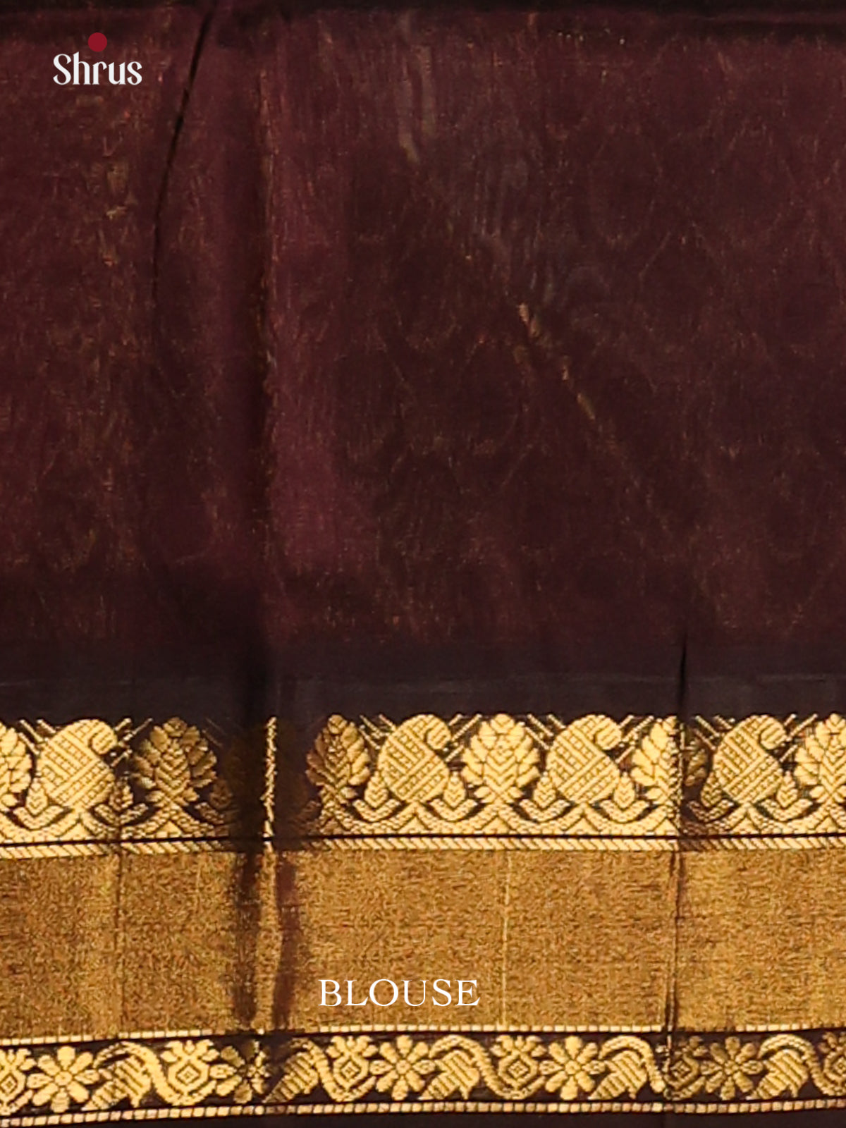 Dreamy Grey Silk Cotton Saree with gold zari manga buttas , brown criss cross brocade pallu - Shop on Shrus.com