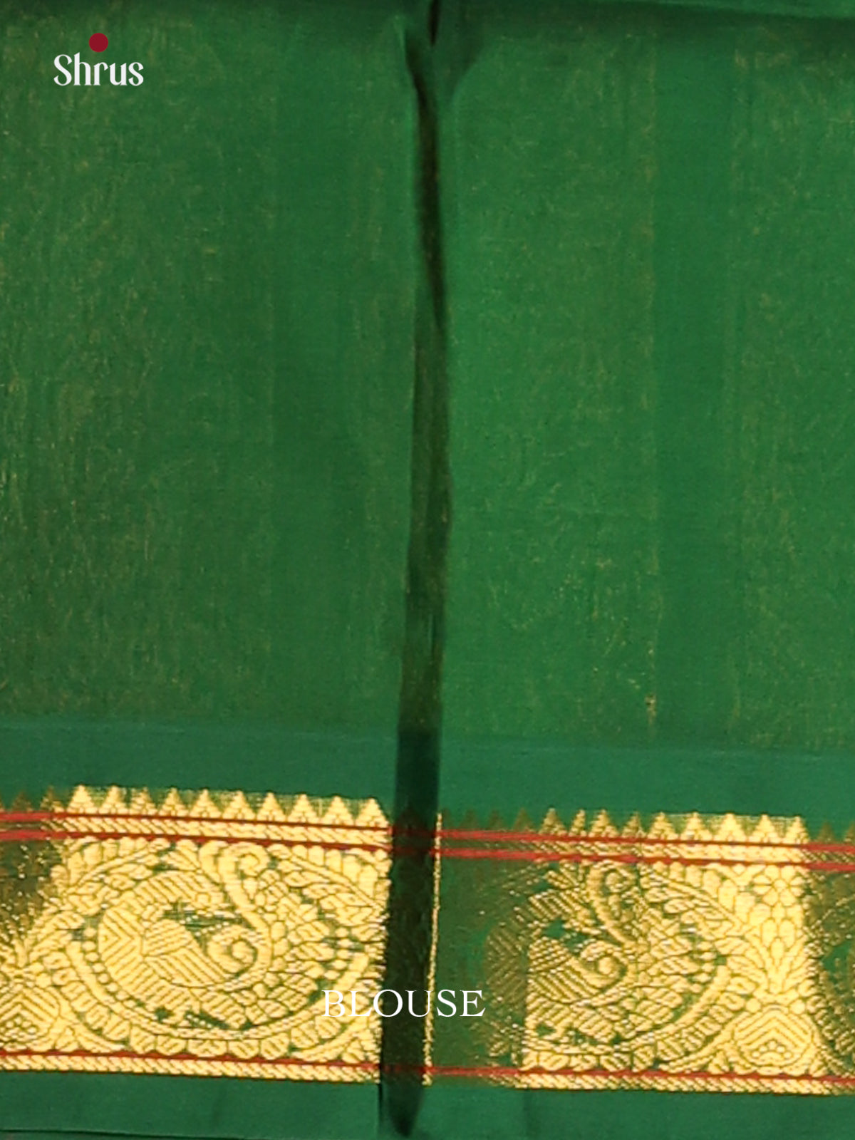 Vibrant Coral & Green Silk Cotton Saree With Zari Woven Peacock Buttas -1