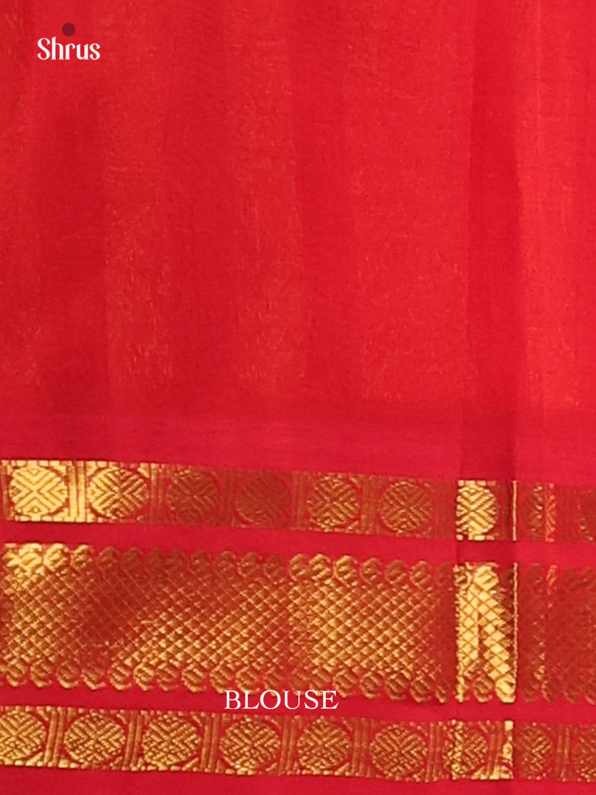 Deep Green & Red Silk Cotton Saree With Mango & Peacock Zari Buttas - Shop on Shrus.com