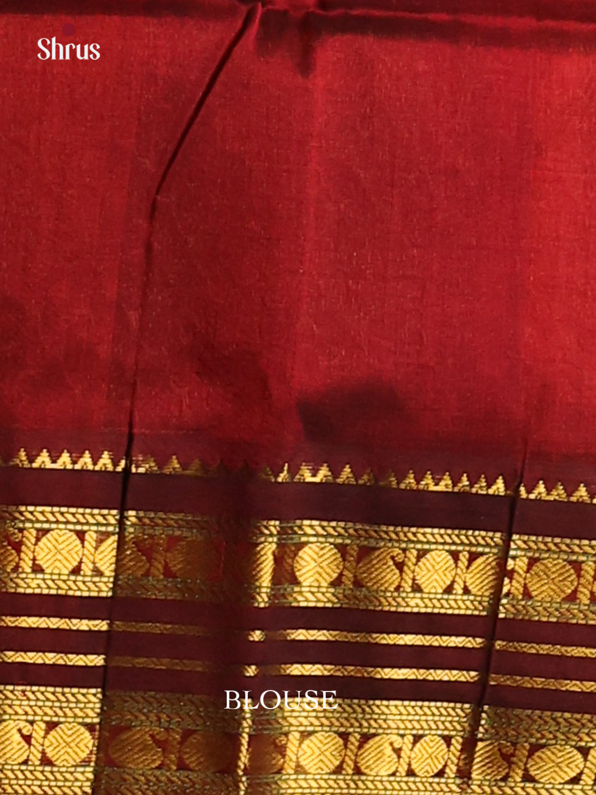 Bright Dark Mustard Silk Cotton Saree with zari check & Maroon brocade pallu - Shop on Shrus.com