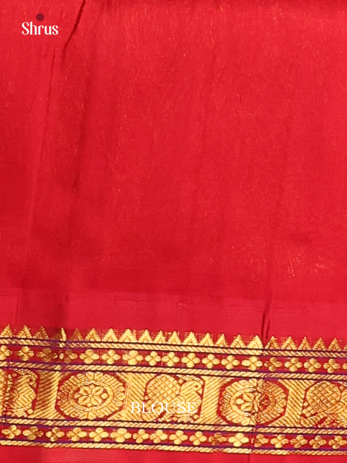 Beautiful Brown Silk Cotton Saree with thread woven checks & Red zari brocade pallu - Shop on Shrus.com