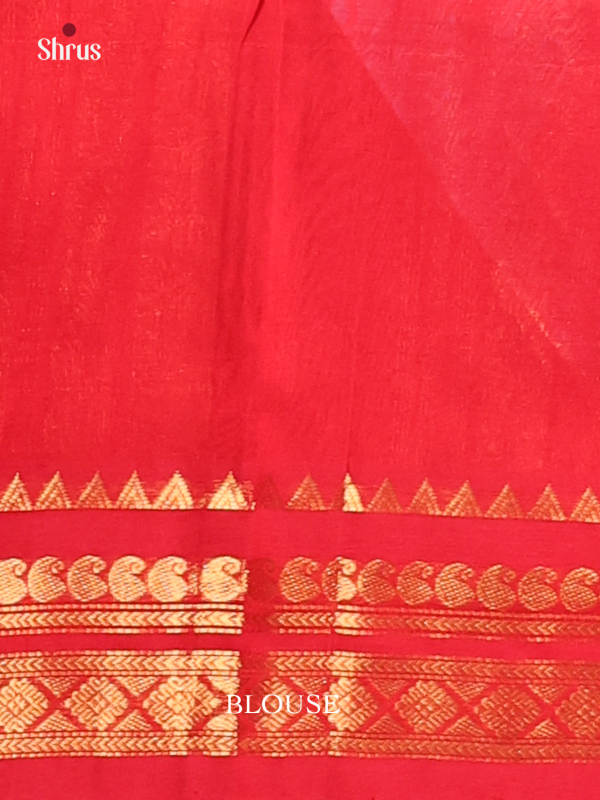 Charming Blue Silk Cotton Saree with Red Zari Border & Rich Brocade Pallu -1