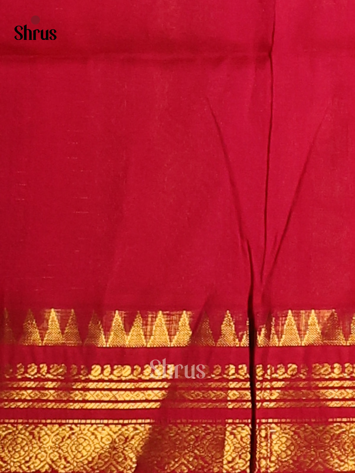 Glorious Mambala Yellow Silk Cotton Saree with Zari Checks & Contrast Red Border - Shop on Shrus.com