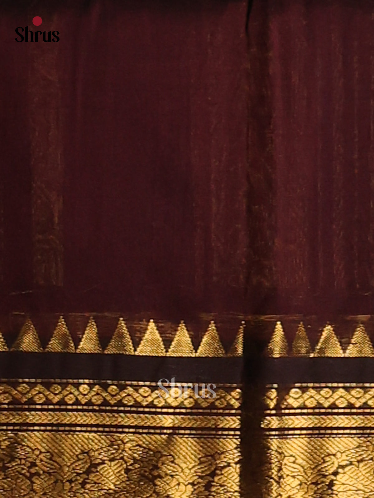 Elegant Blue Checked Silk Cotton Saree with Striking Brown Zari Border - Shop on Shrus.com