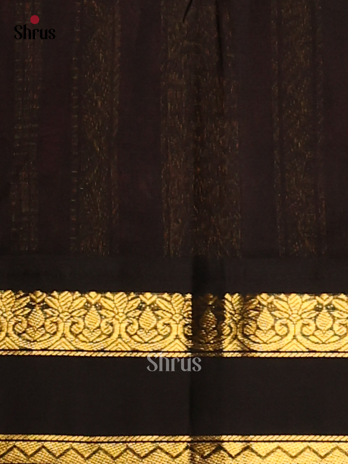 Ethereal Maroon Silk Cotton Saree with contrast Black Rettaipet Zari Border - Shop on Shrus.com