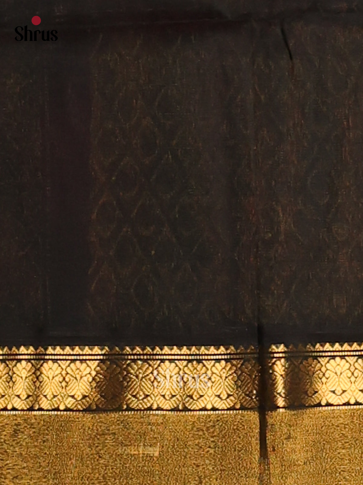 Pink and black Silk Cotton Saree with criss cross checks brocade pallu -1