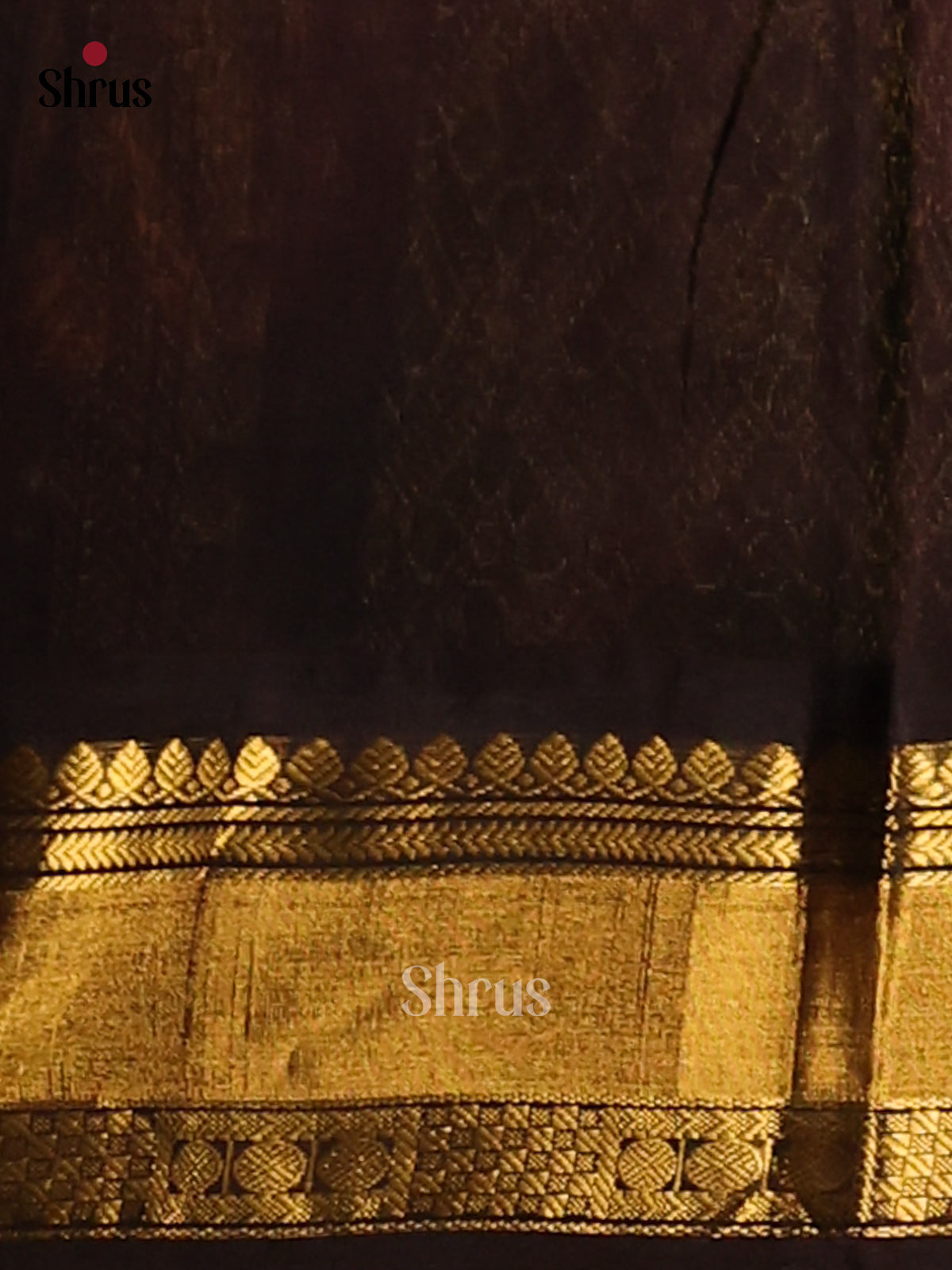Green & Brown Silk Cotton Saree With Zari Motifs & Grand Pallu - Shop on Shrus.com