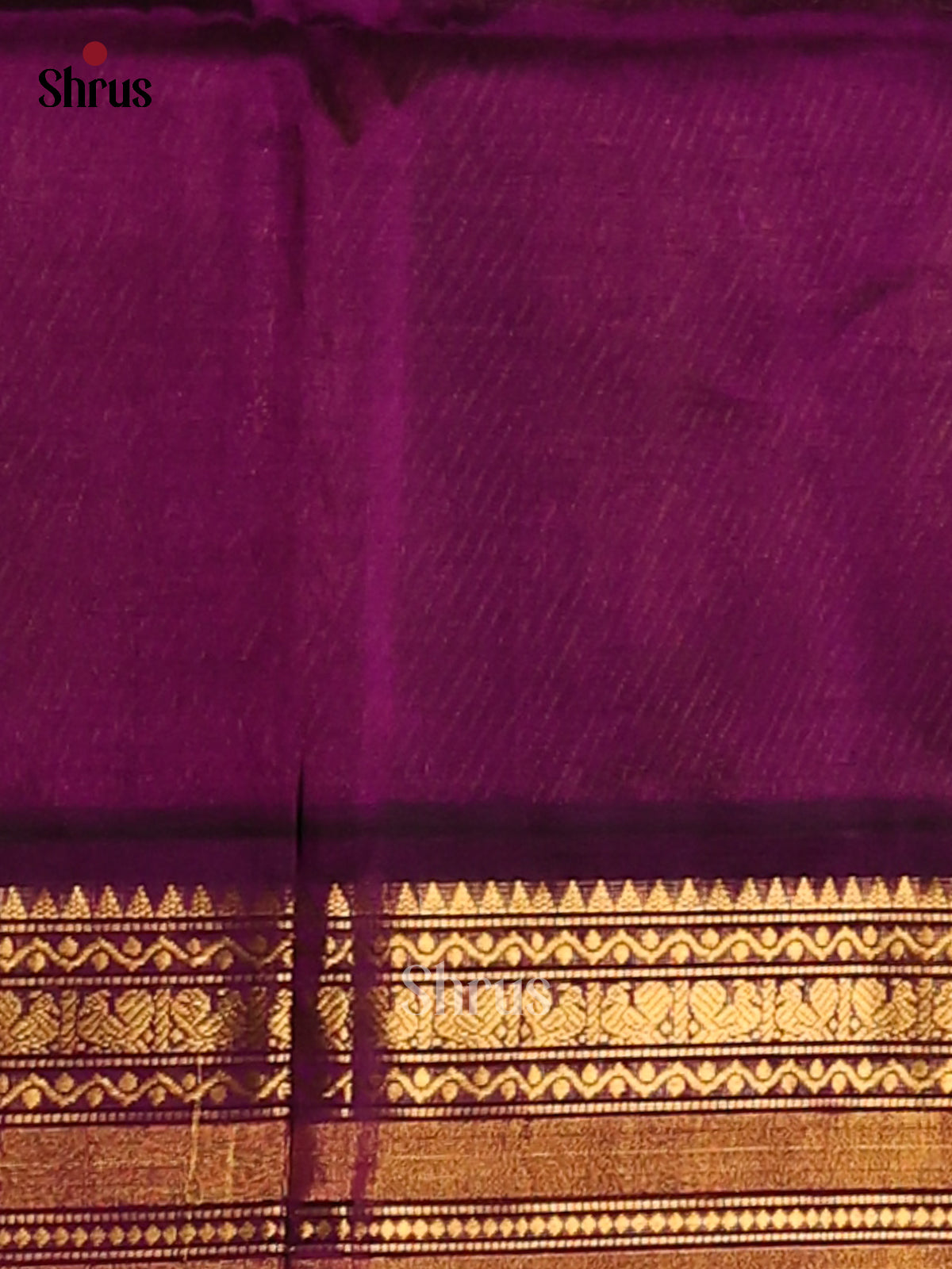 Beige & Violet Silk Cotton Saree with zari floral buttas - Shop on Shrus.com