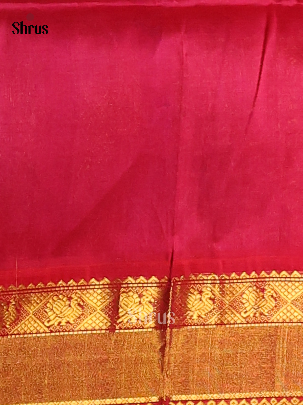 Vibrant Blue Silk Cotton Saree gleams with gold zari peacock buttas & contrast zari border - Shop on Shrus.com