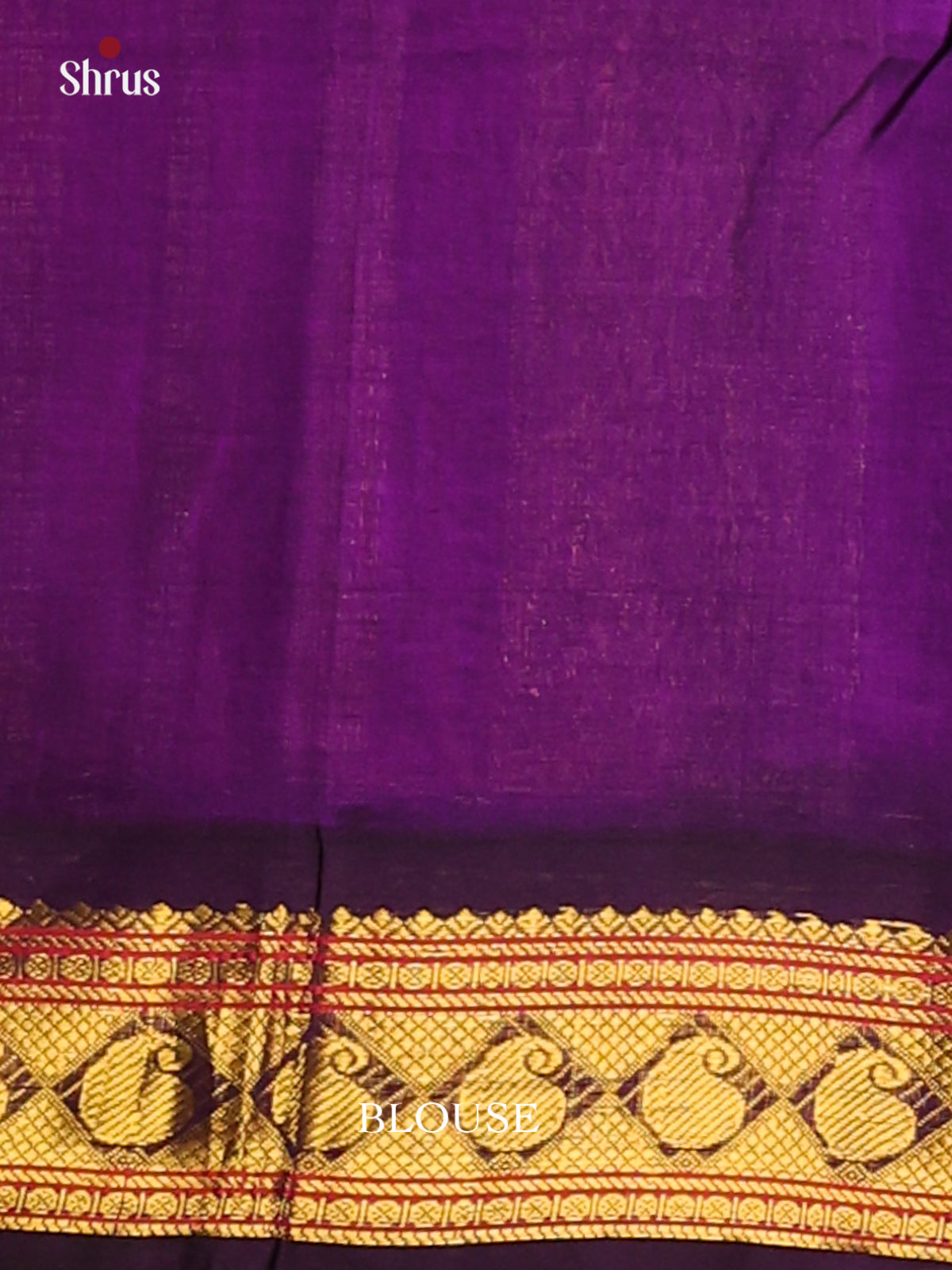 Dazzling Peachish Pink Silk Cotton Saree with contrast zari woven violet pallu - Shop on Shrus.com