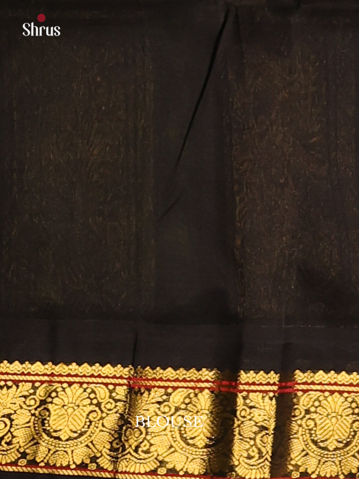 Shimmery Green Silk Cotton Saree with floral vines in black border - Shop on Shrus.com